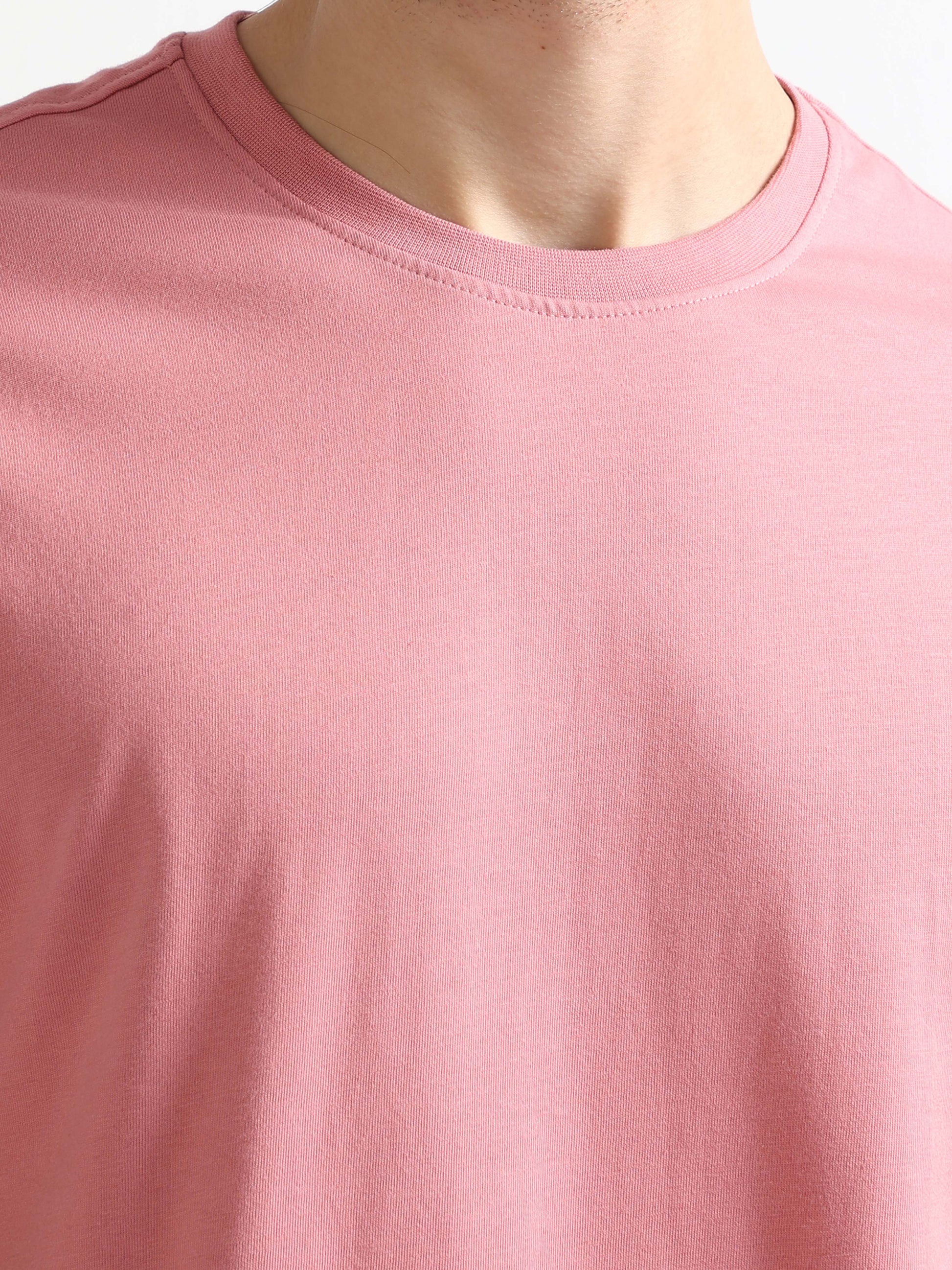 Pink Crew Neck Fashion Printed T Shirt with Pocket