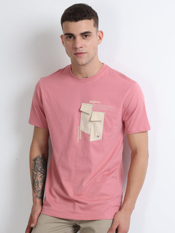Buy Crew Neck Graphic Printed T-Shirt With Fashion Pocket Online.