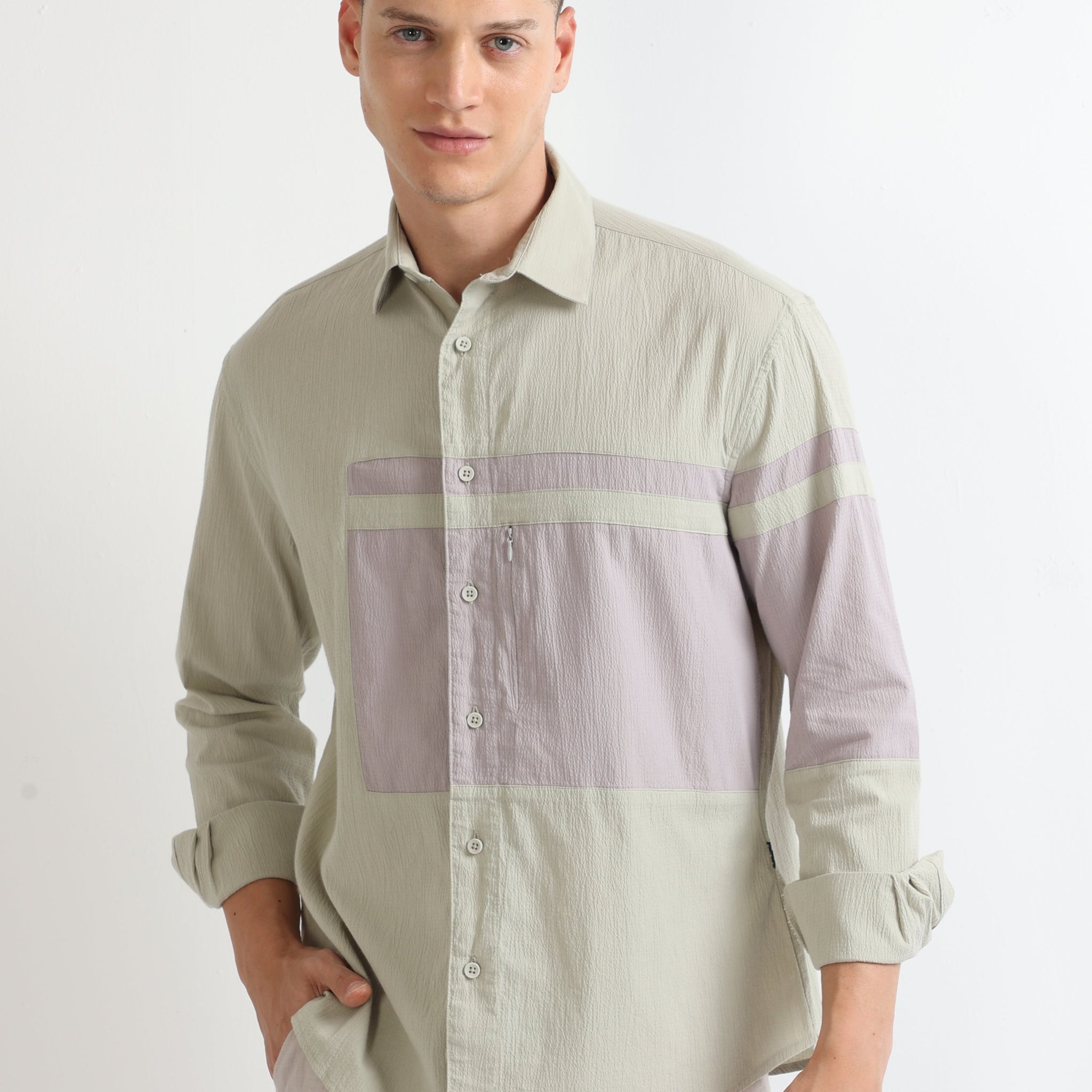 Buy Crushed Panel Stylish Shirt Online