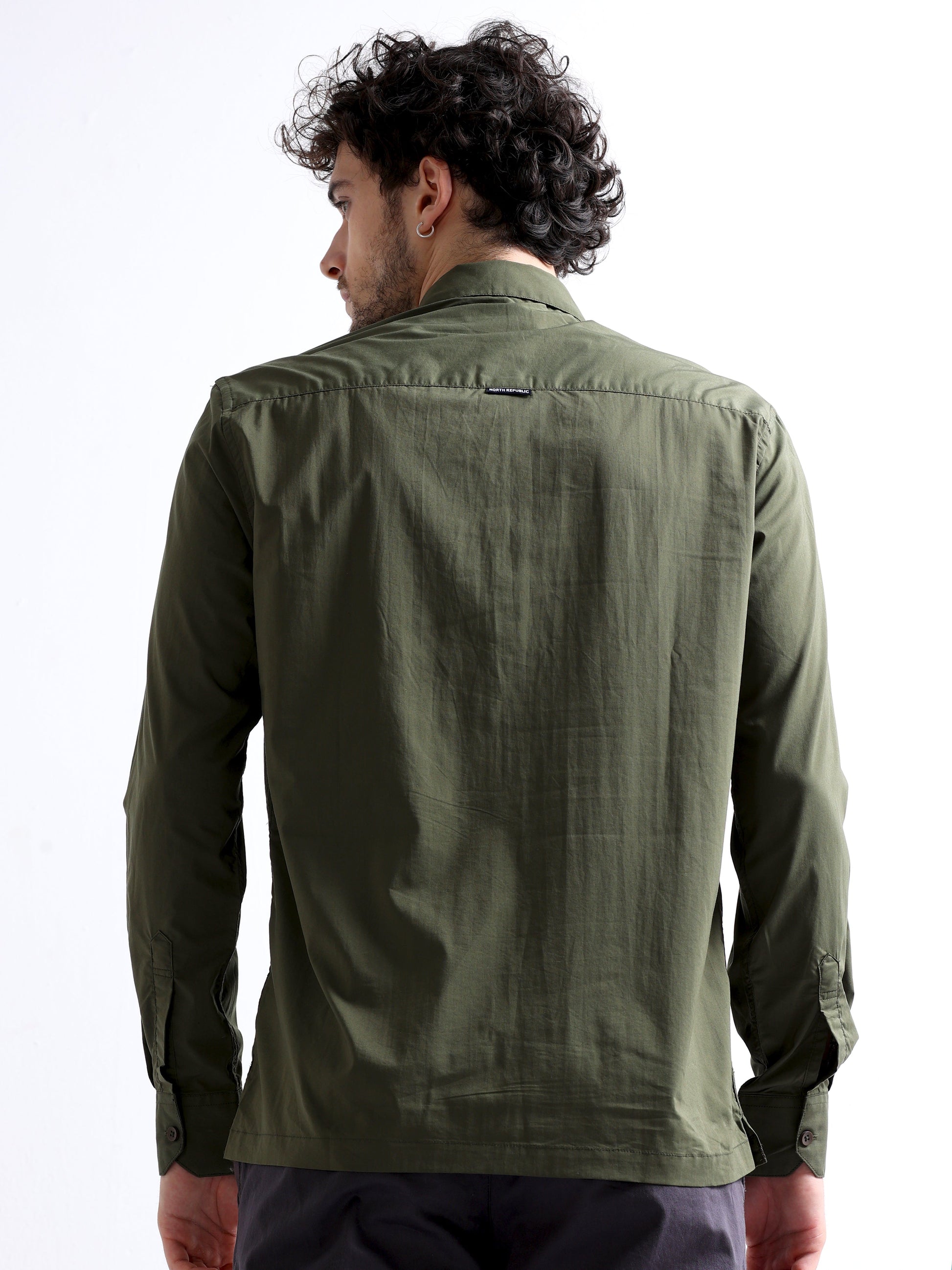 Buy Cut and Sew Double Pocket Pullover Men's Wear Shirt Online