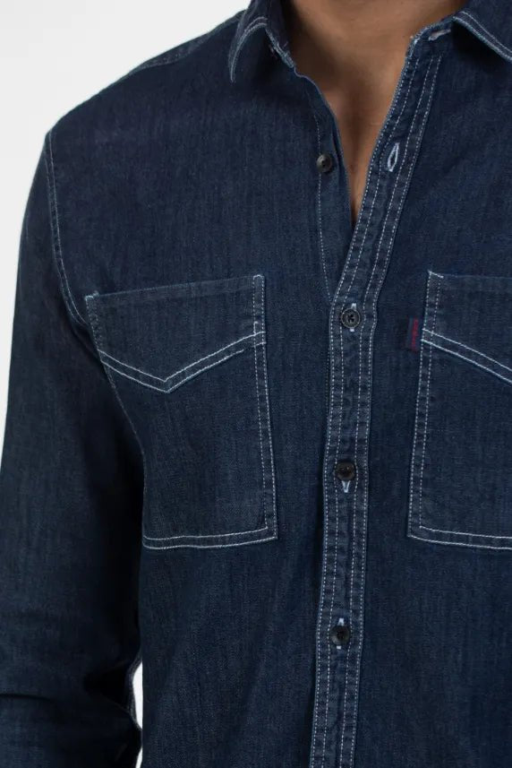 Buy Dark Wash Denim Shirt Online