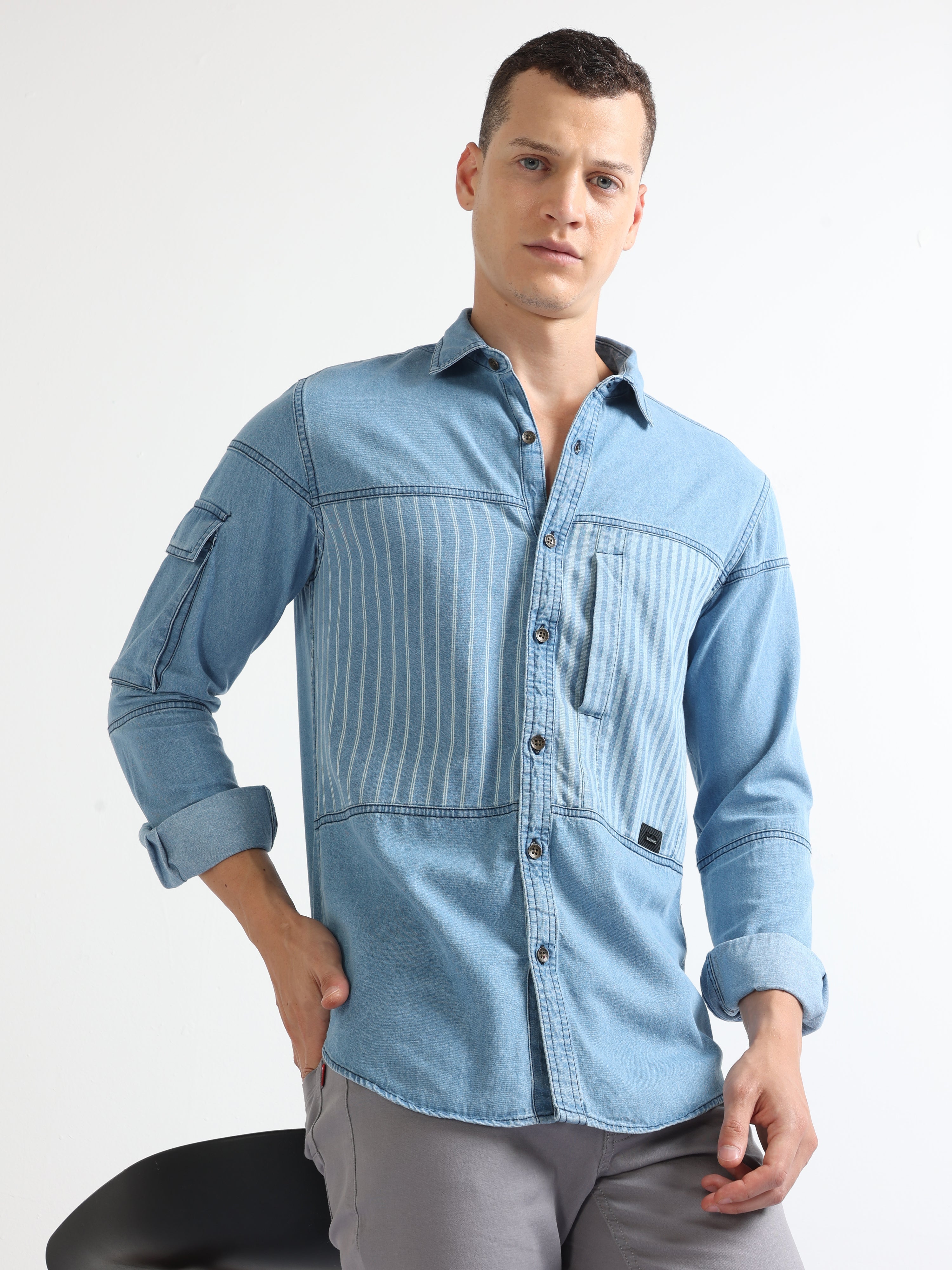 Plain Light Blue Ladies Denim Shirt, Size: XL, Casual at Rs 230/piece in  Delhi