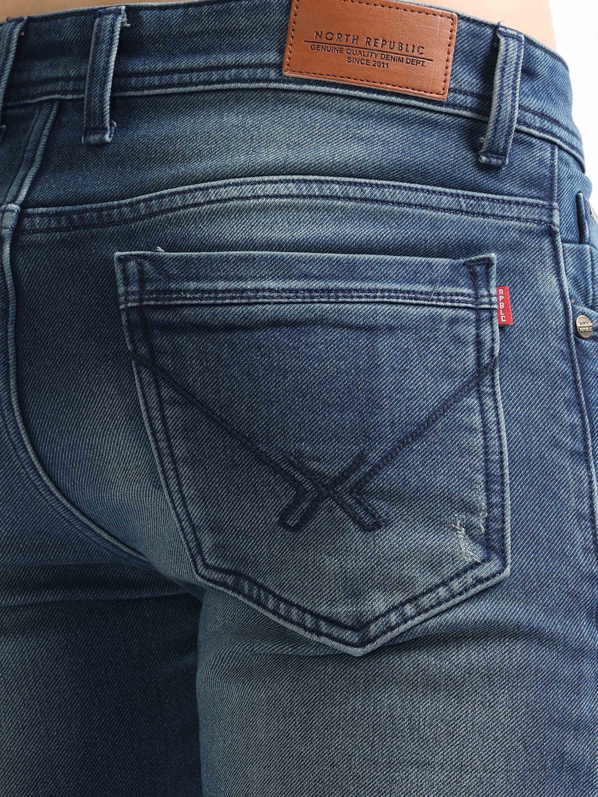 Dark Wash Comfy Men's Denim Jeans
