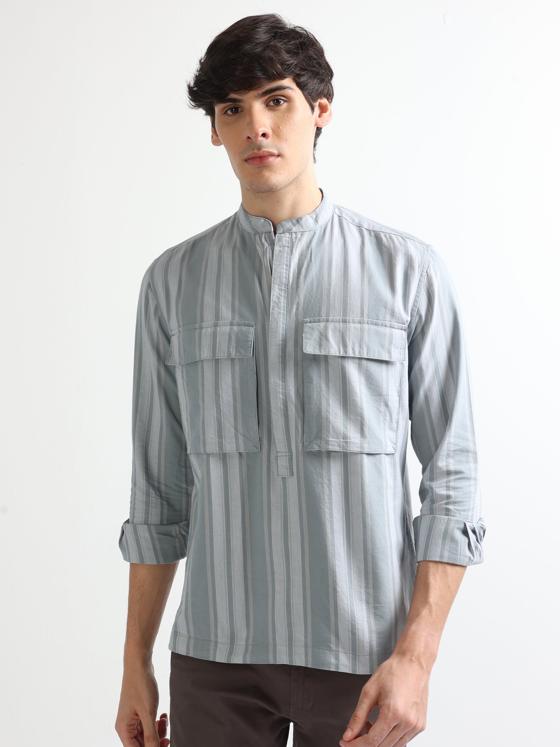 Buy Double Pocket Kurta Style Shirt Online.