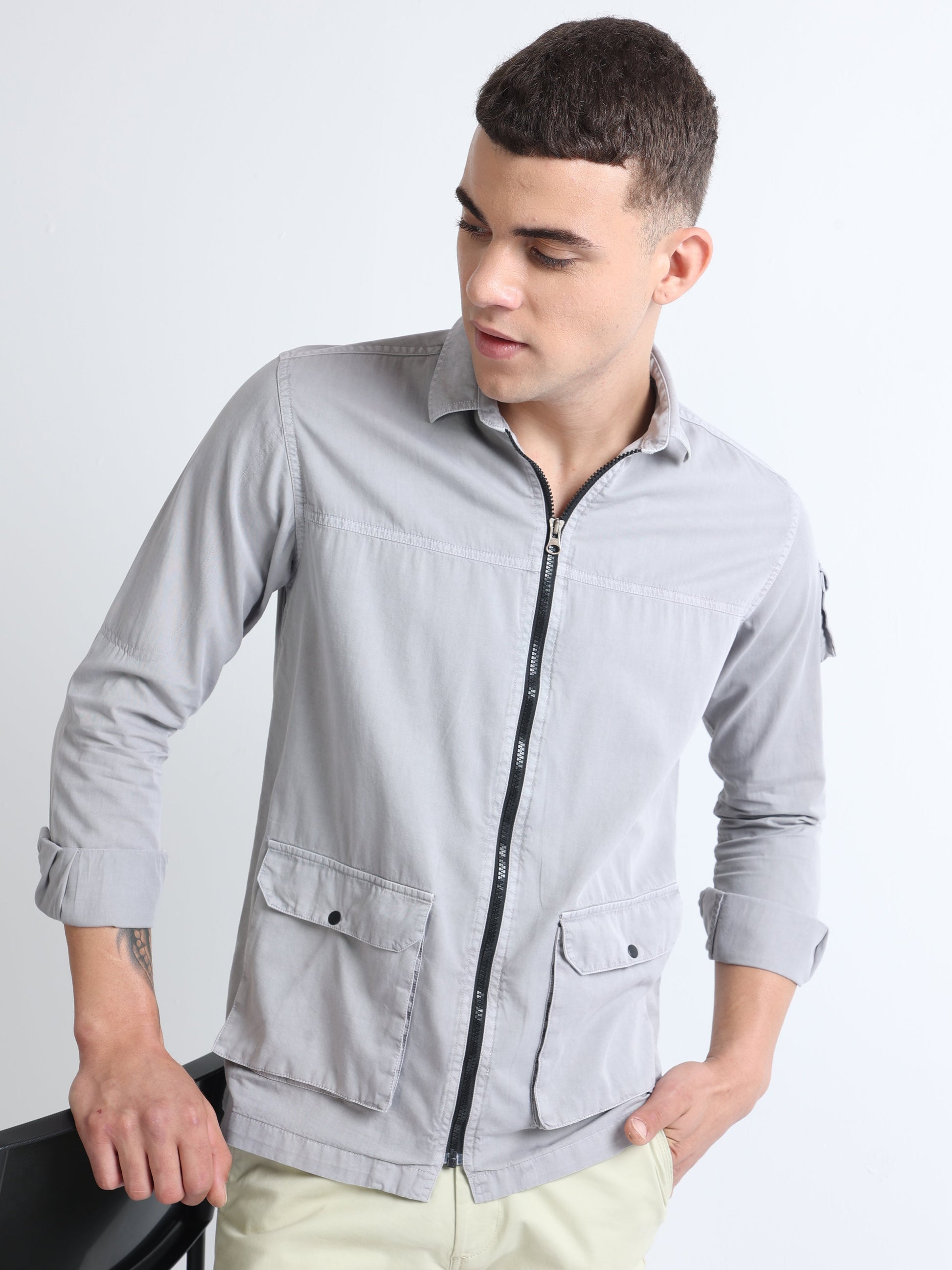 Buy Double Pocket Pull Over Stylish Shirt Online.