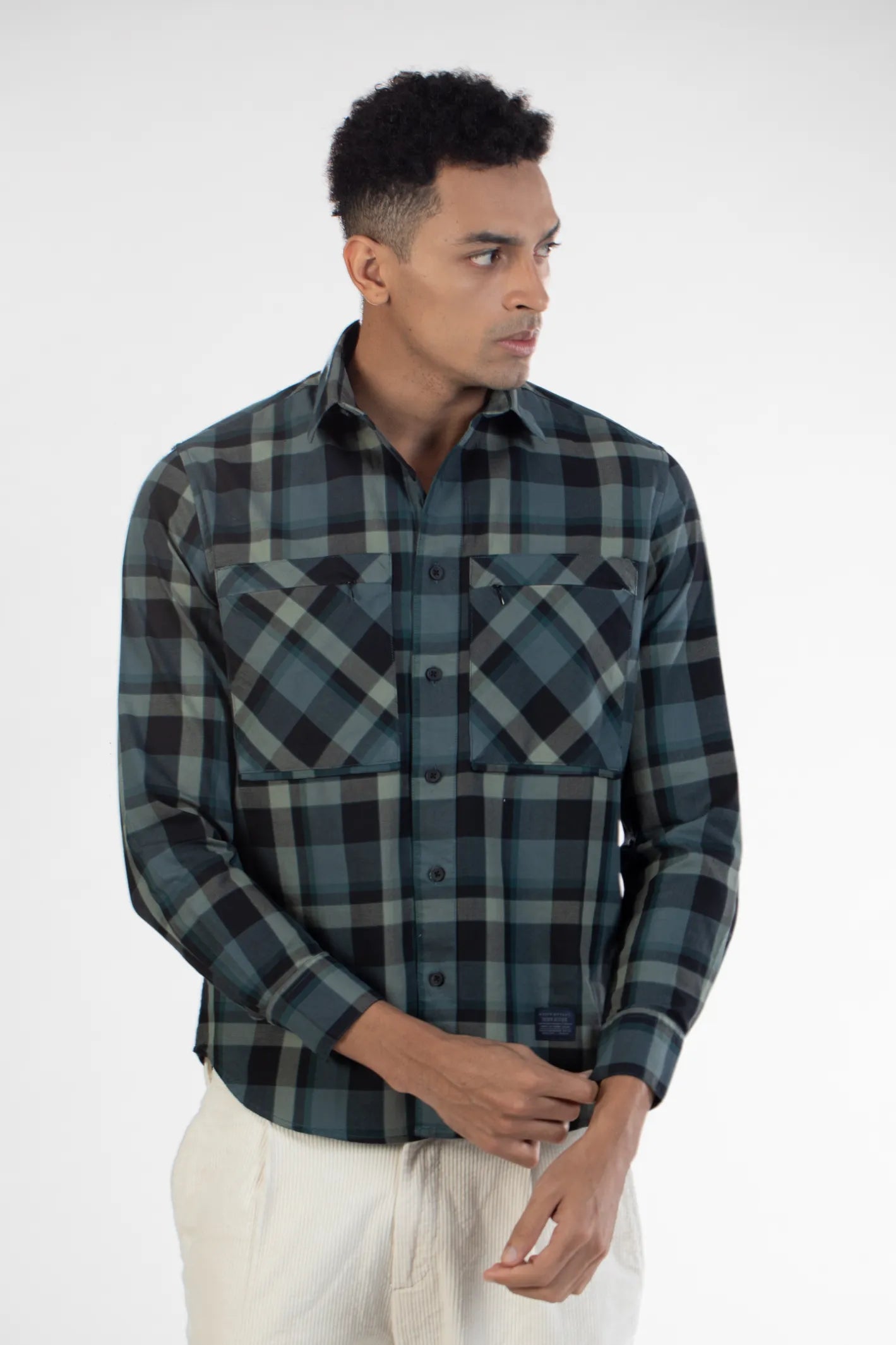 Buy Double Pocket Twill Checks Shirt Online