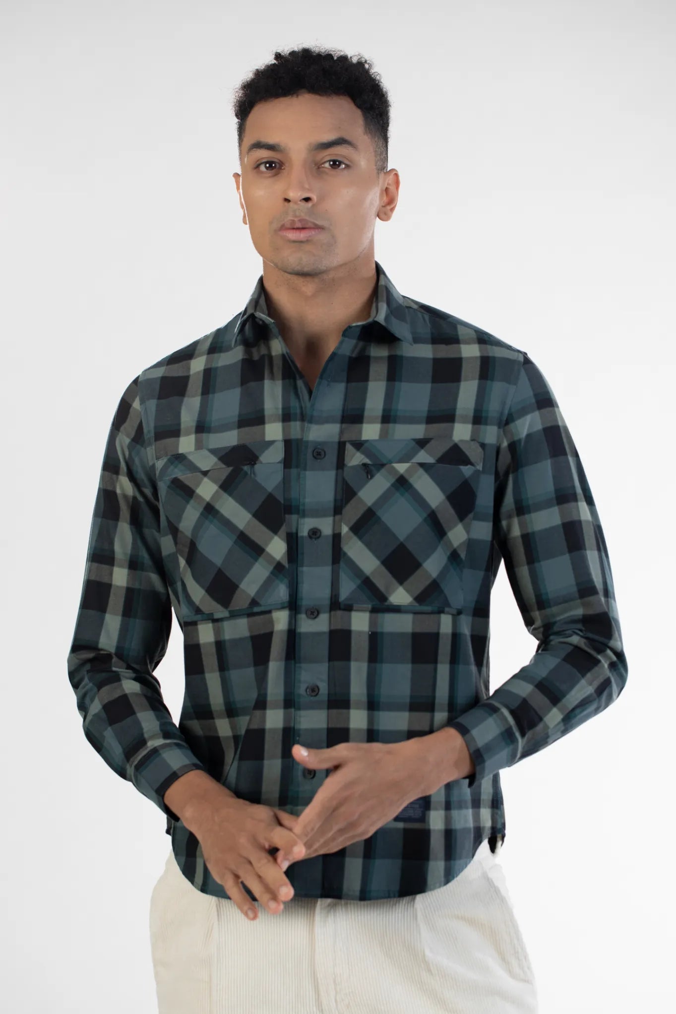 Buy Double Pocket Twill Checks Shirt Online