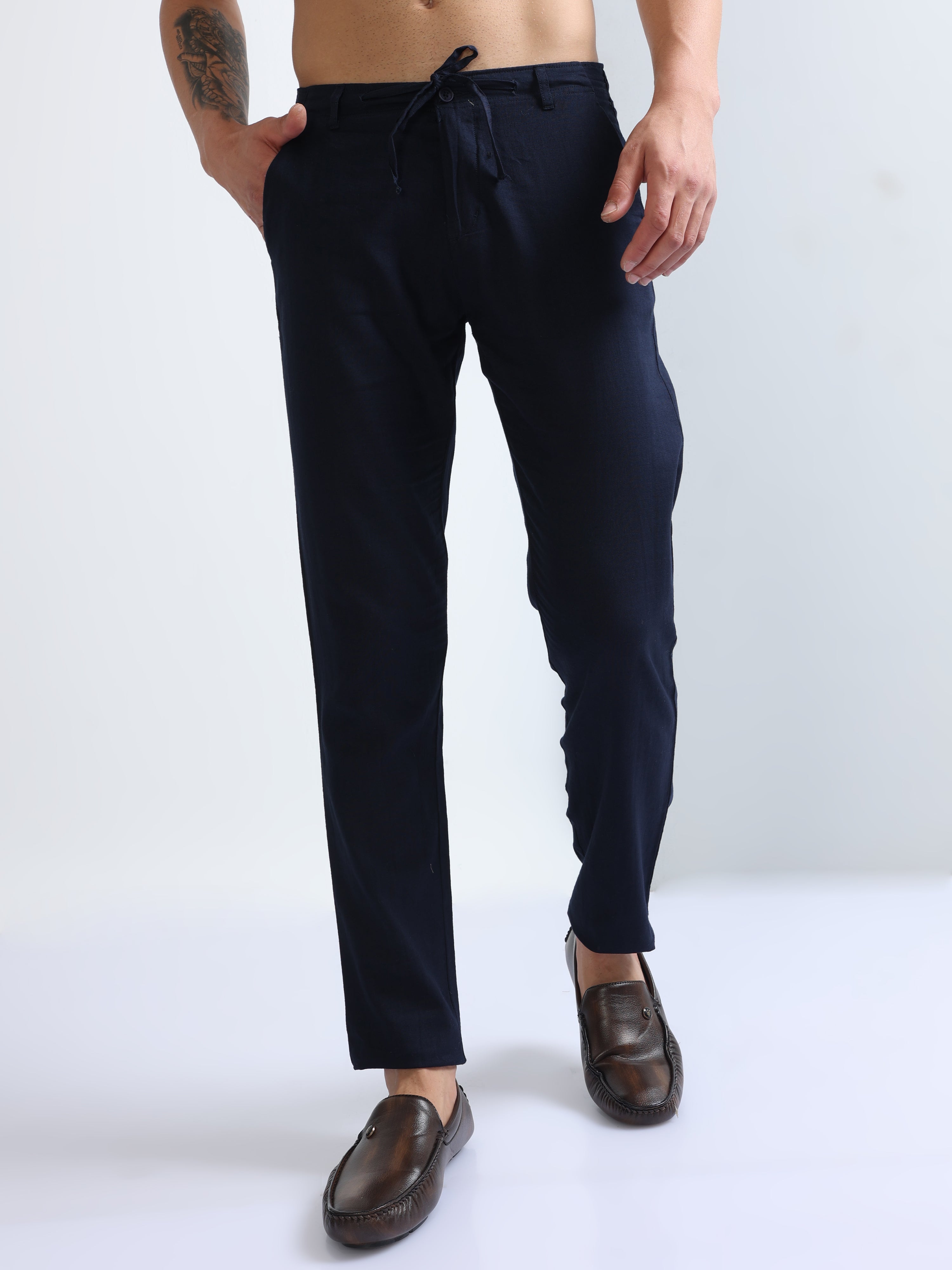 Buy Navy Blue Trousers & Pants for Men by ProEarth Online | Ajio.com