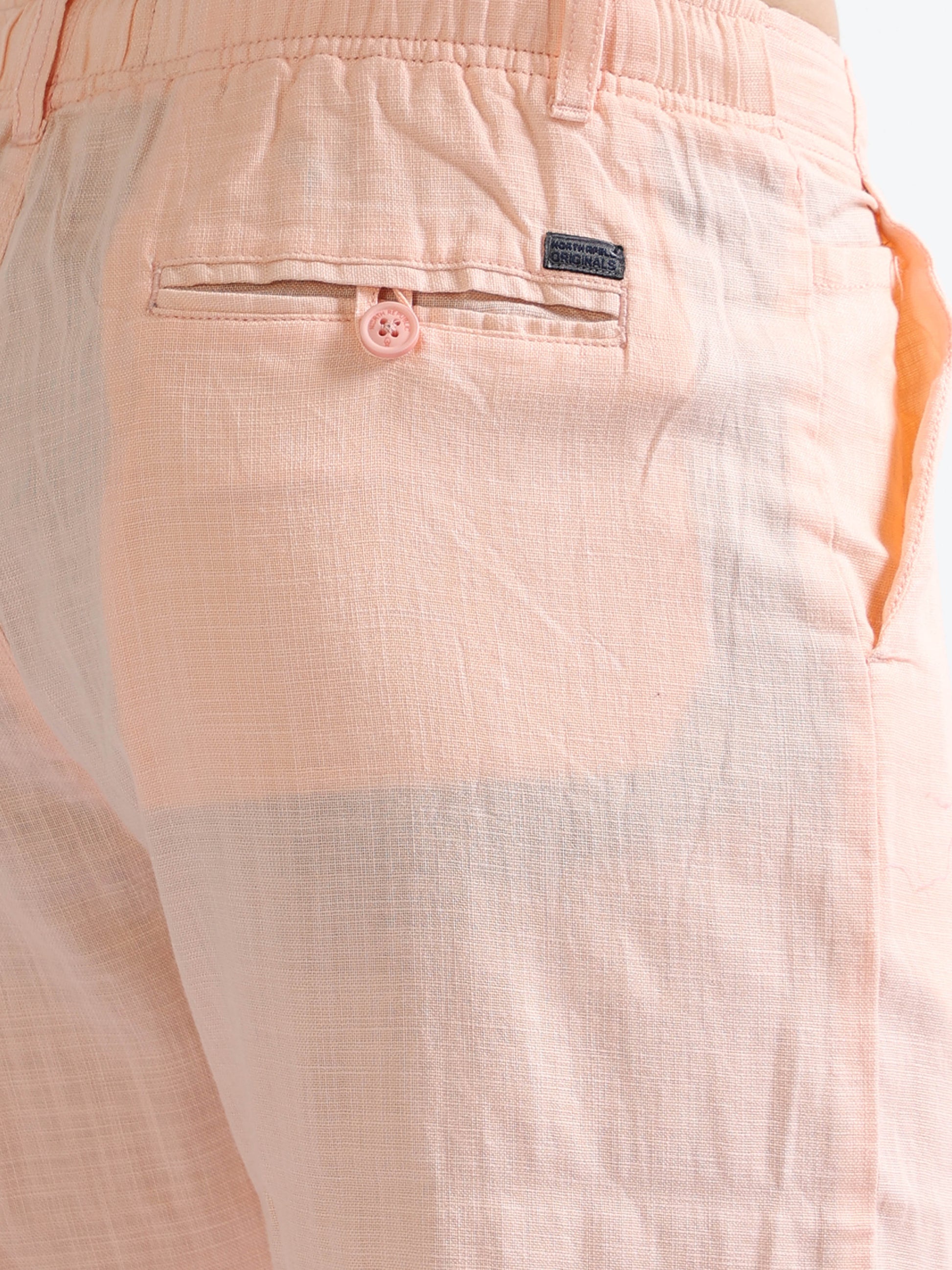 Orange Men's Drawcod Linen Fashion Pant