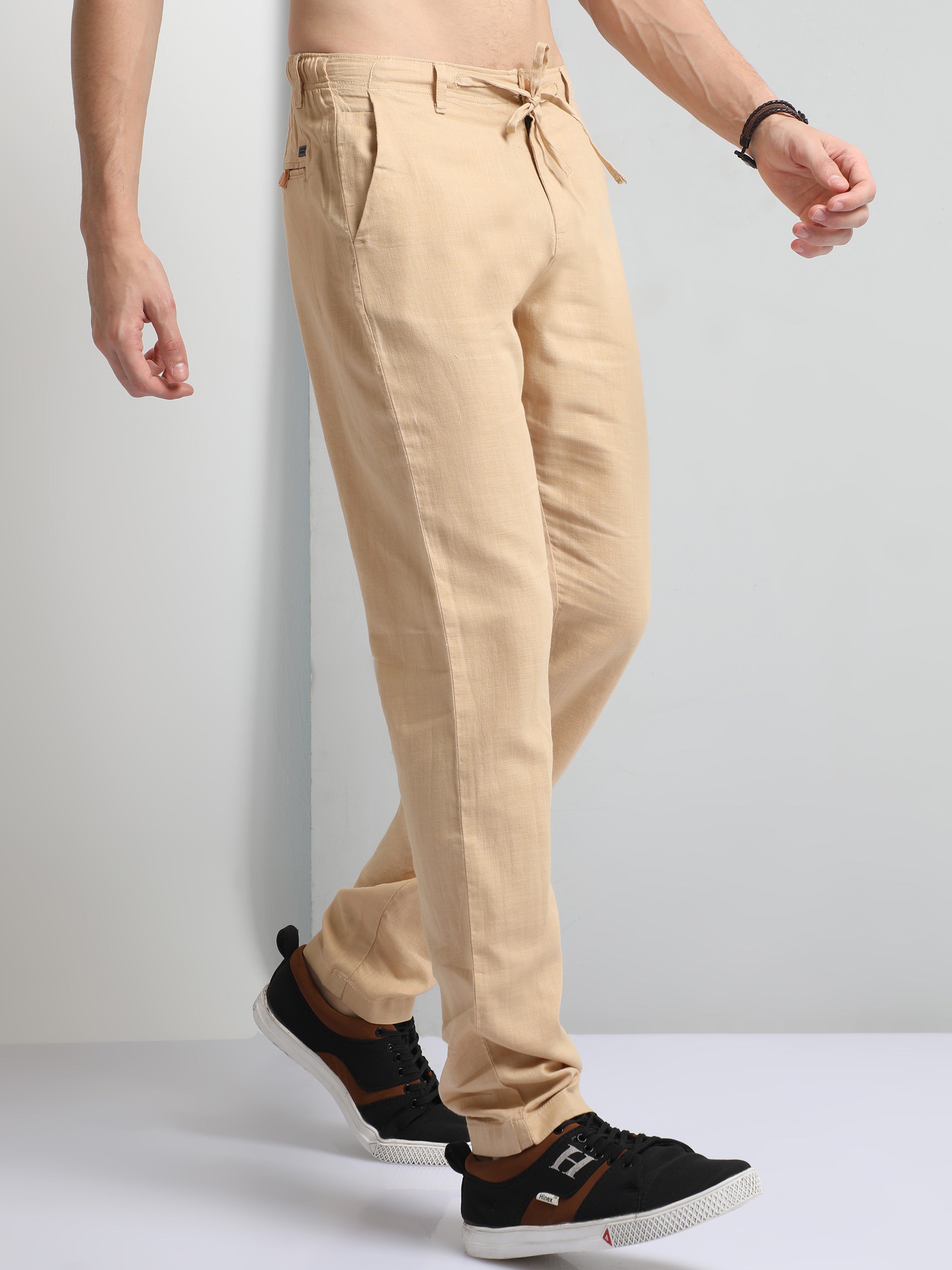 Buy Latest Fur Brown Pleated Pants Mens Online In India