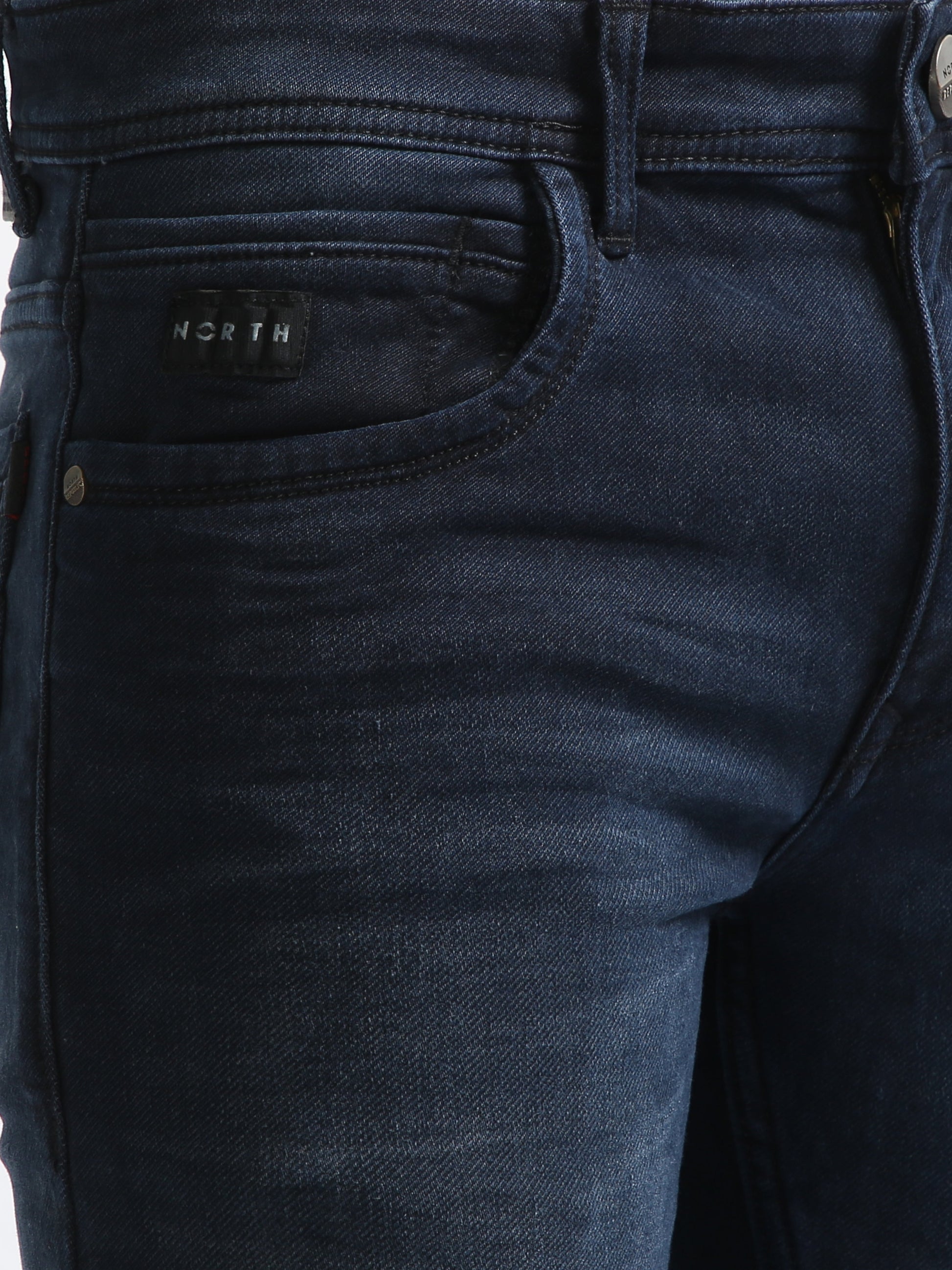Dark Wash Men's Faded Wash Denim Jeans