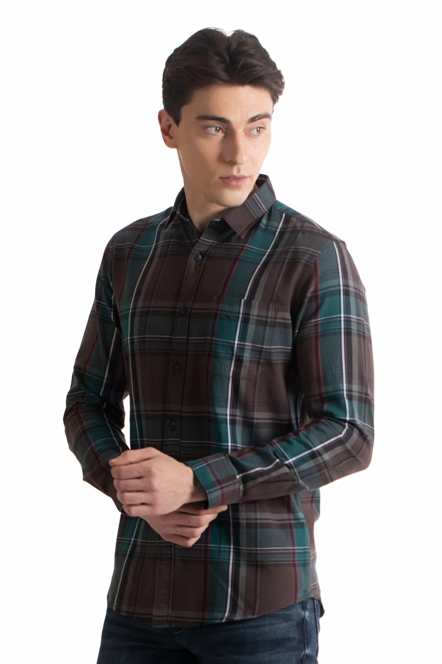 Buy Flannel Brushed Twill Zipper Shirt Online.
