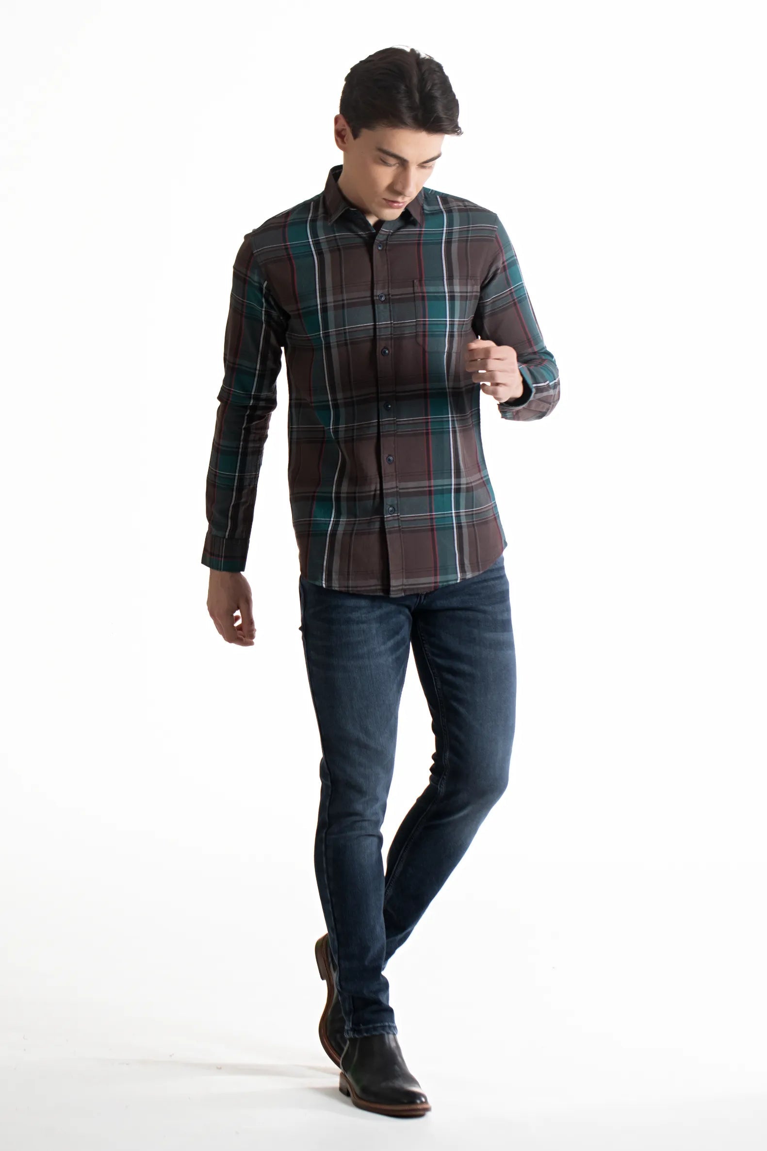 Buy Flannel Brushed Twill Zipper Shirt Online.