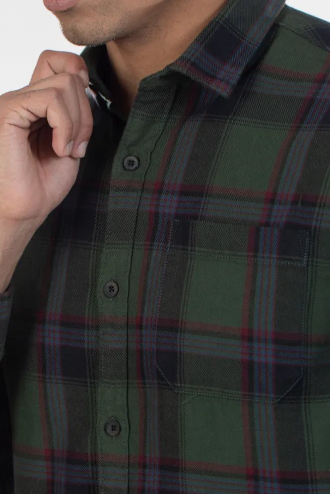 Buy Flannel Checks Twill Shirt Online