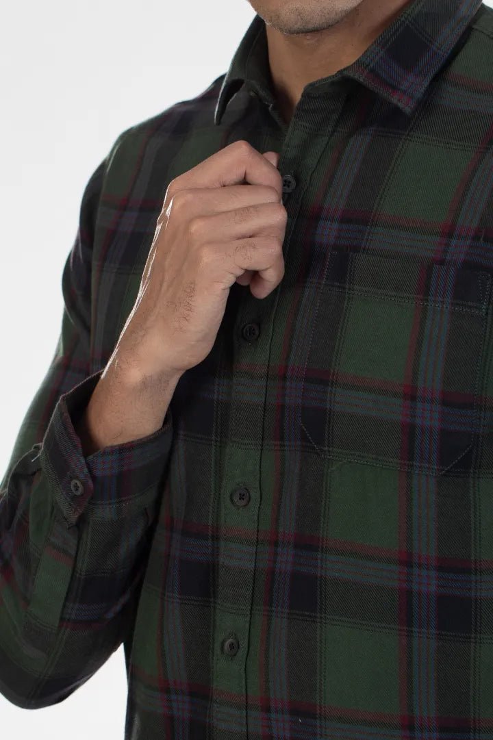 Buy Flannel Checks Twill Shirt Online