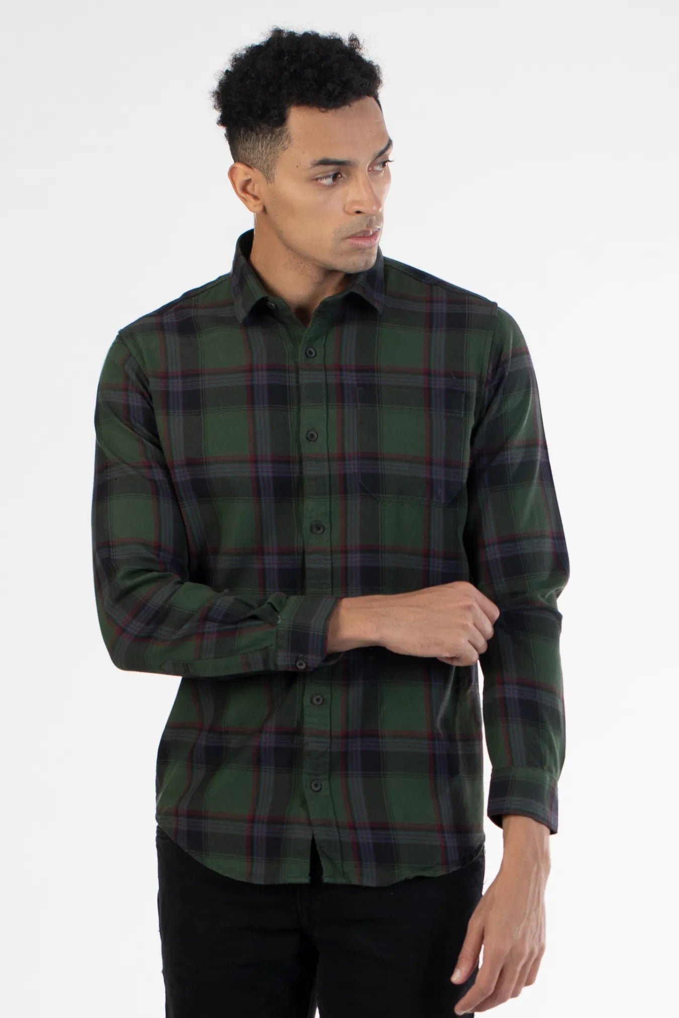 Buy Flannel Checks Twill Shirt Online.