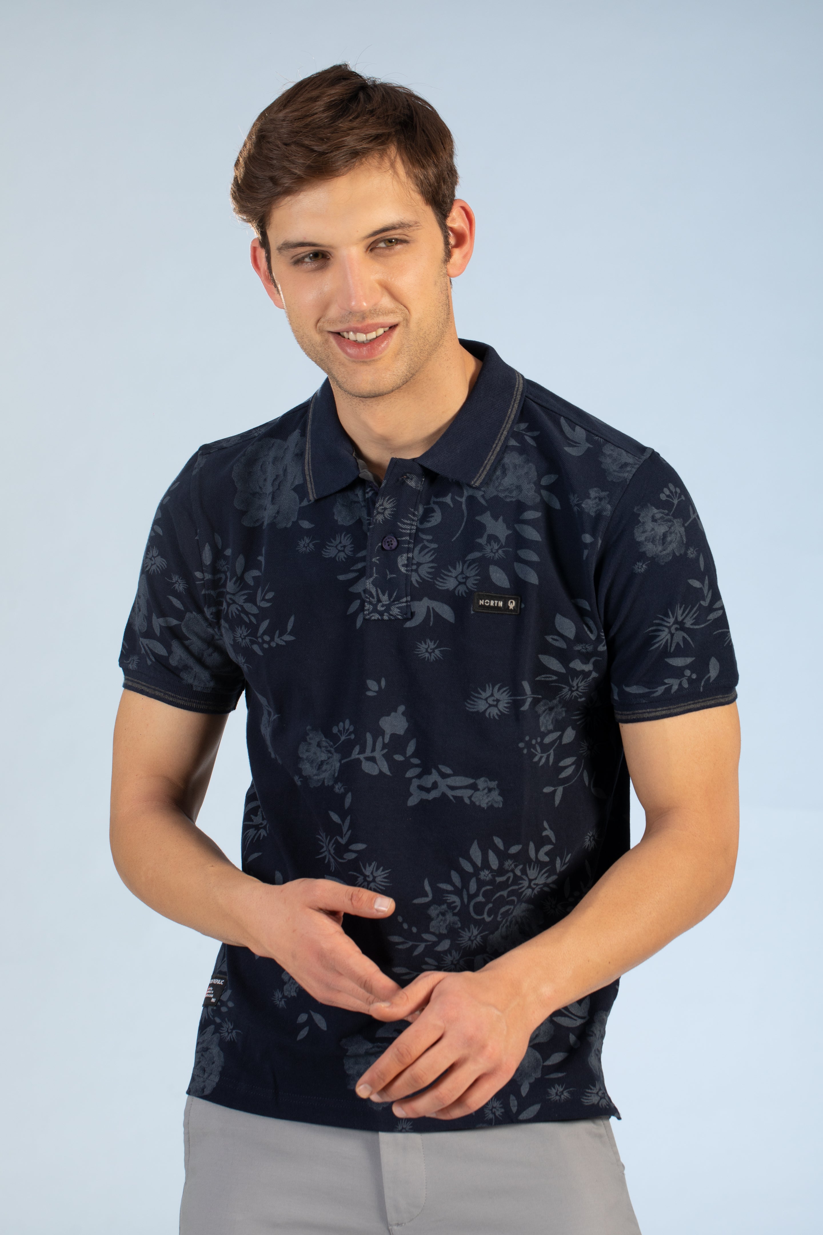 Floral polo hotsell t shirt