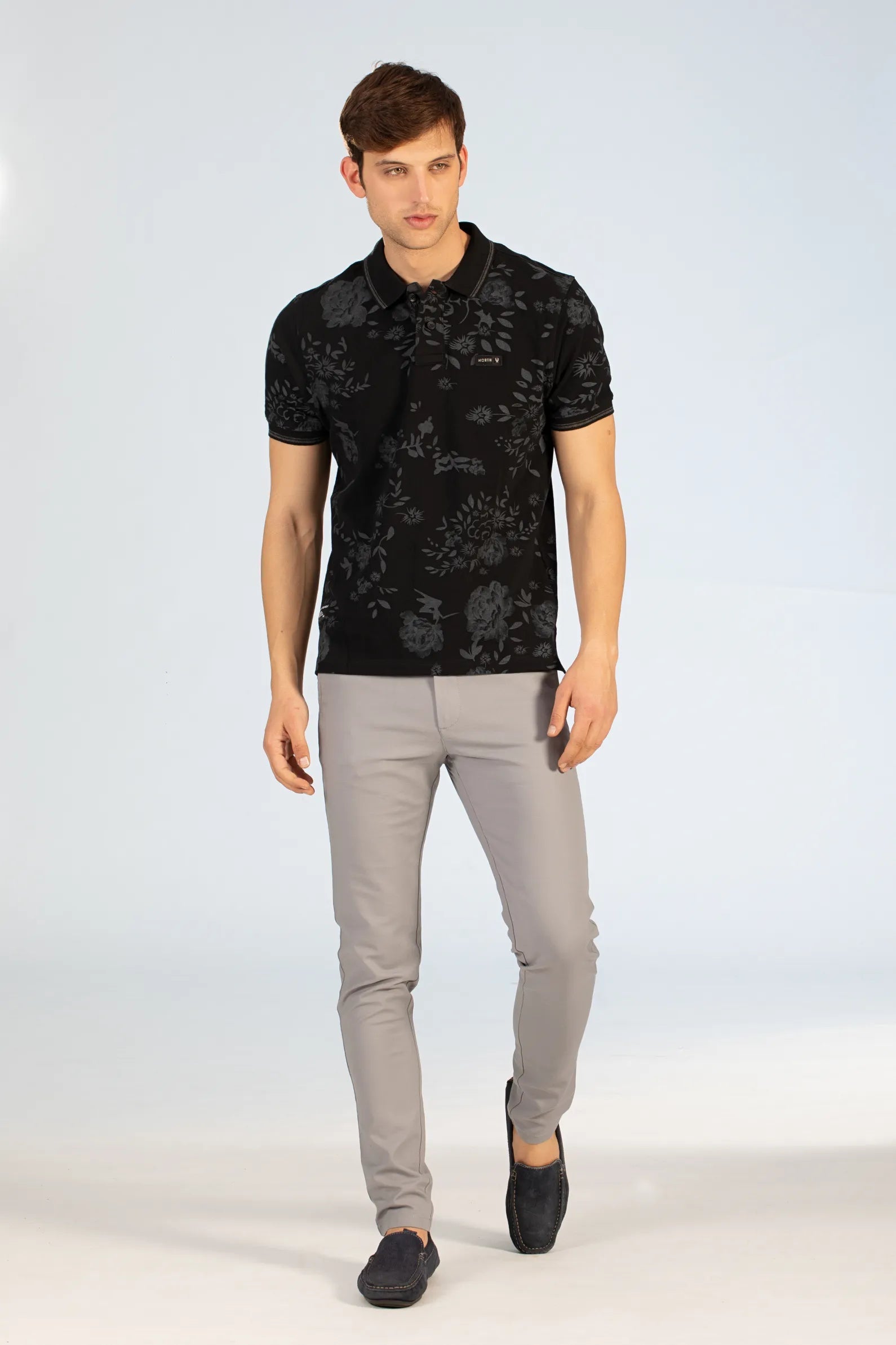 Buy Floral Print Polo T-Shirt Online.