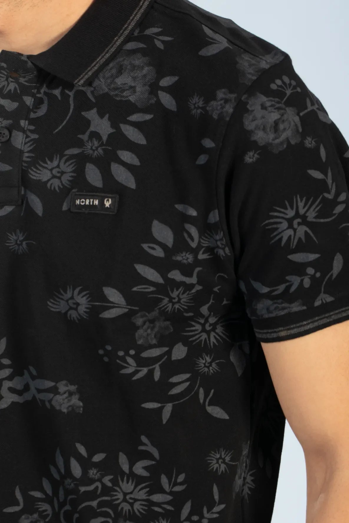 Black Polo Men's Floral Printed T Shirt