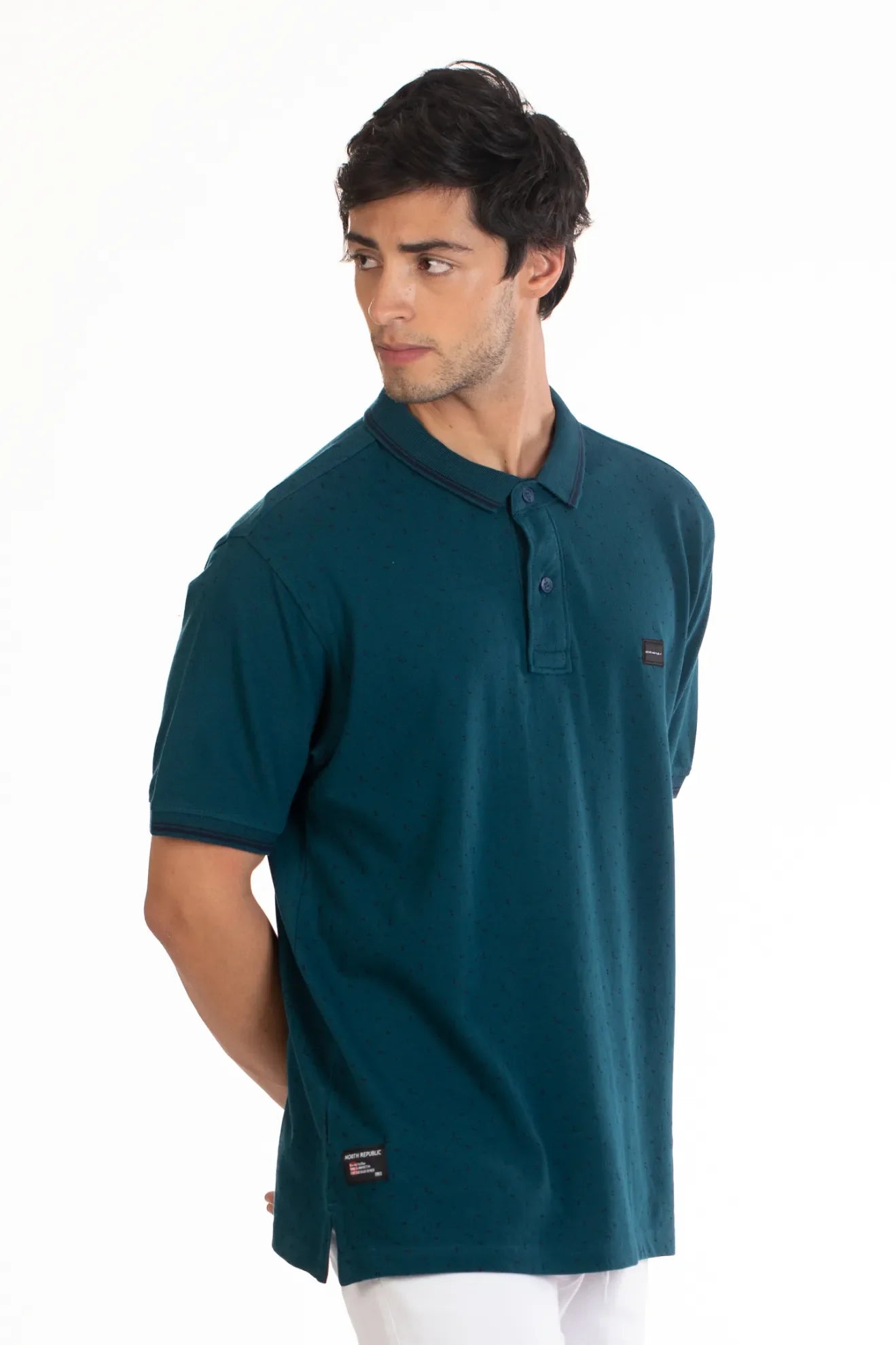 Teal Polo Men's Geo Printed T Shirt
