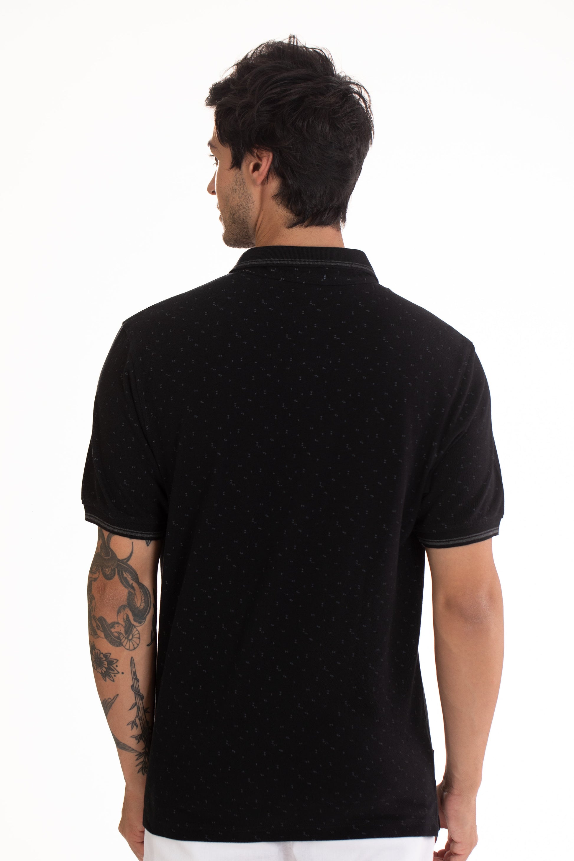 Black Polo Men's Geo Printed T Shirt
