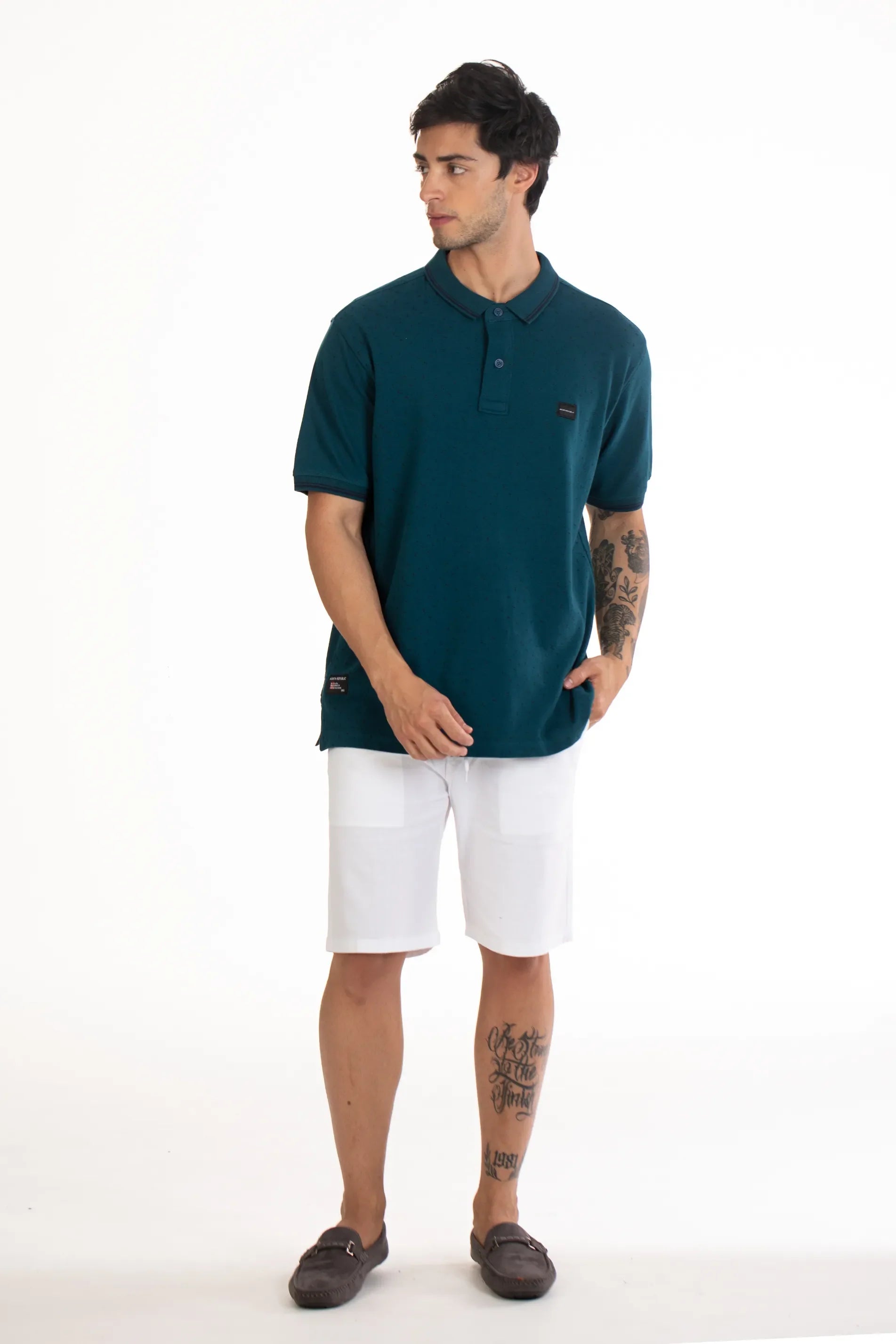 Teal Polo Men's Geo Printed T Shirt