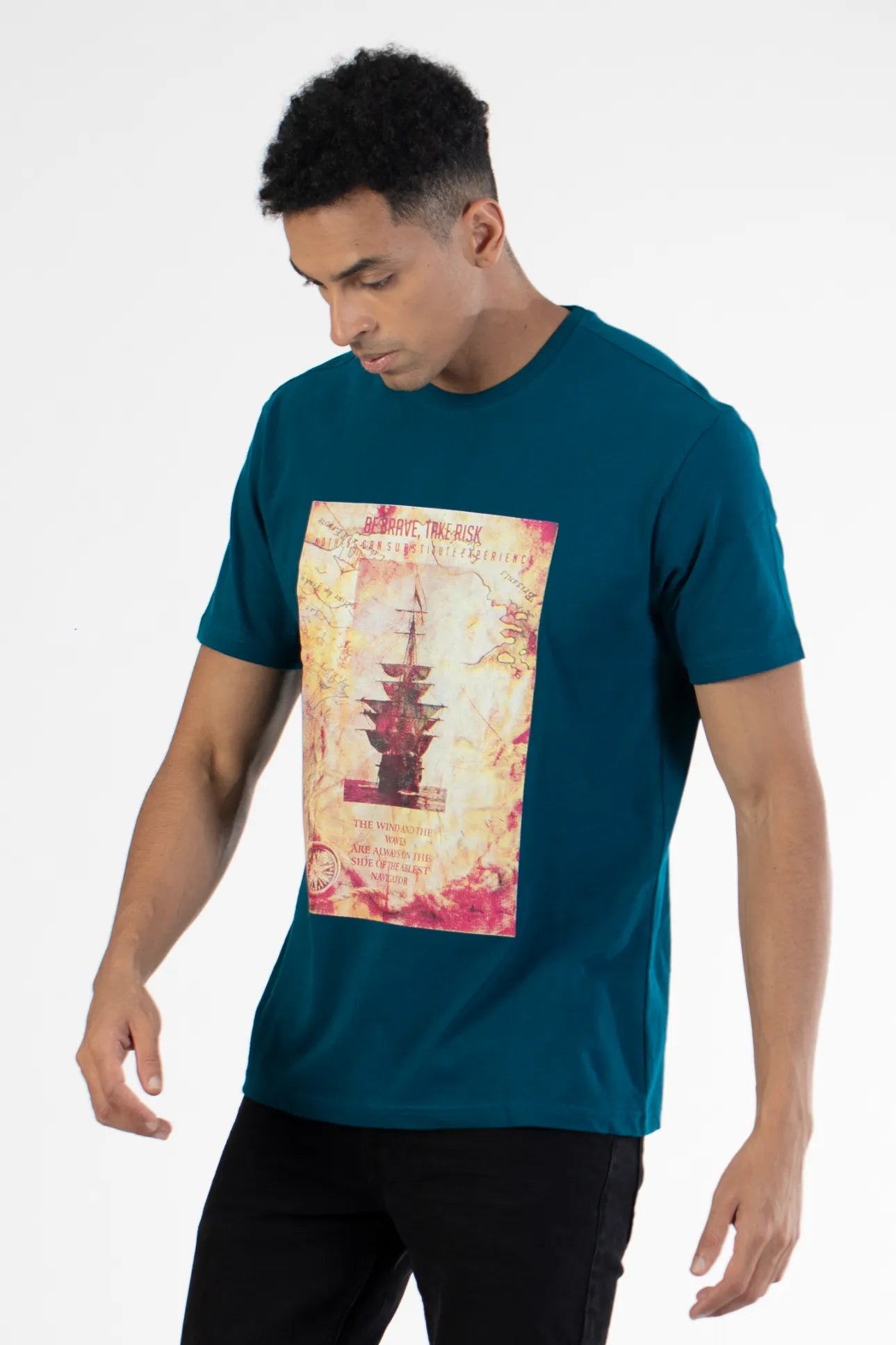 Buy Graphic Printed Round Neck T-Shirt Online.
