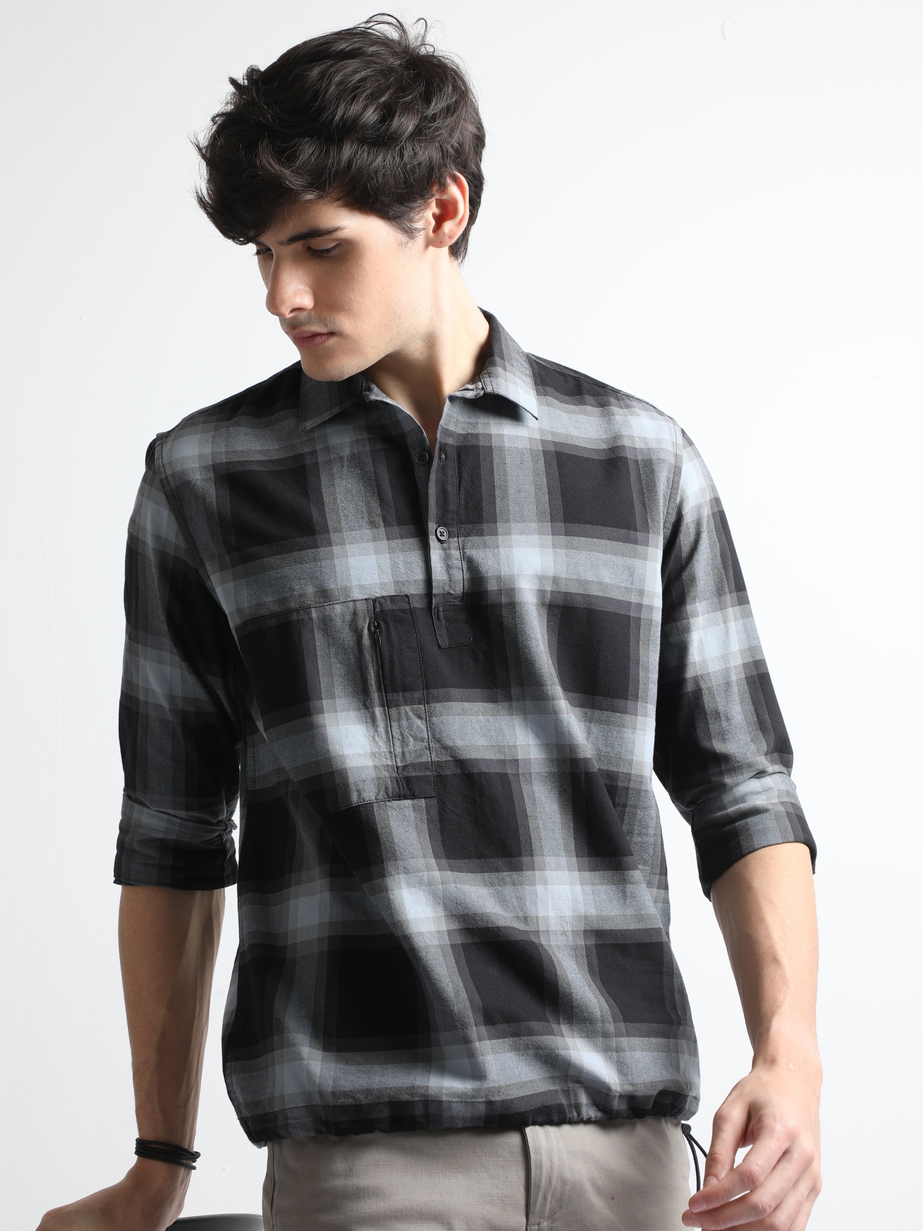 Buy black box oxford checked shirt-North Republic