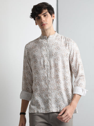 Dusky Flora Linen Digital Floral Men's Printed Shirt