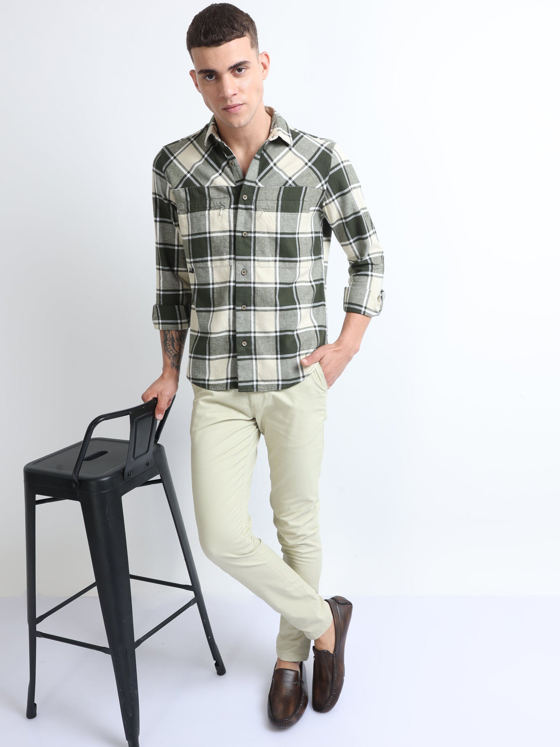 Buy Mens Double Pocket Twill Shirt Online.