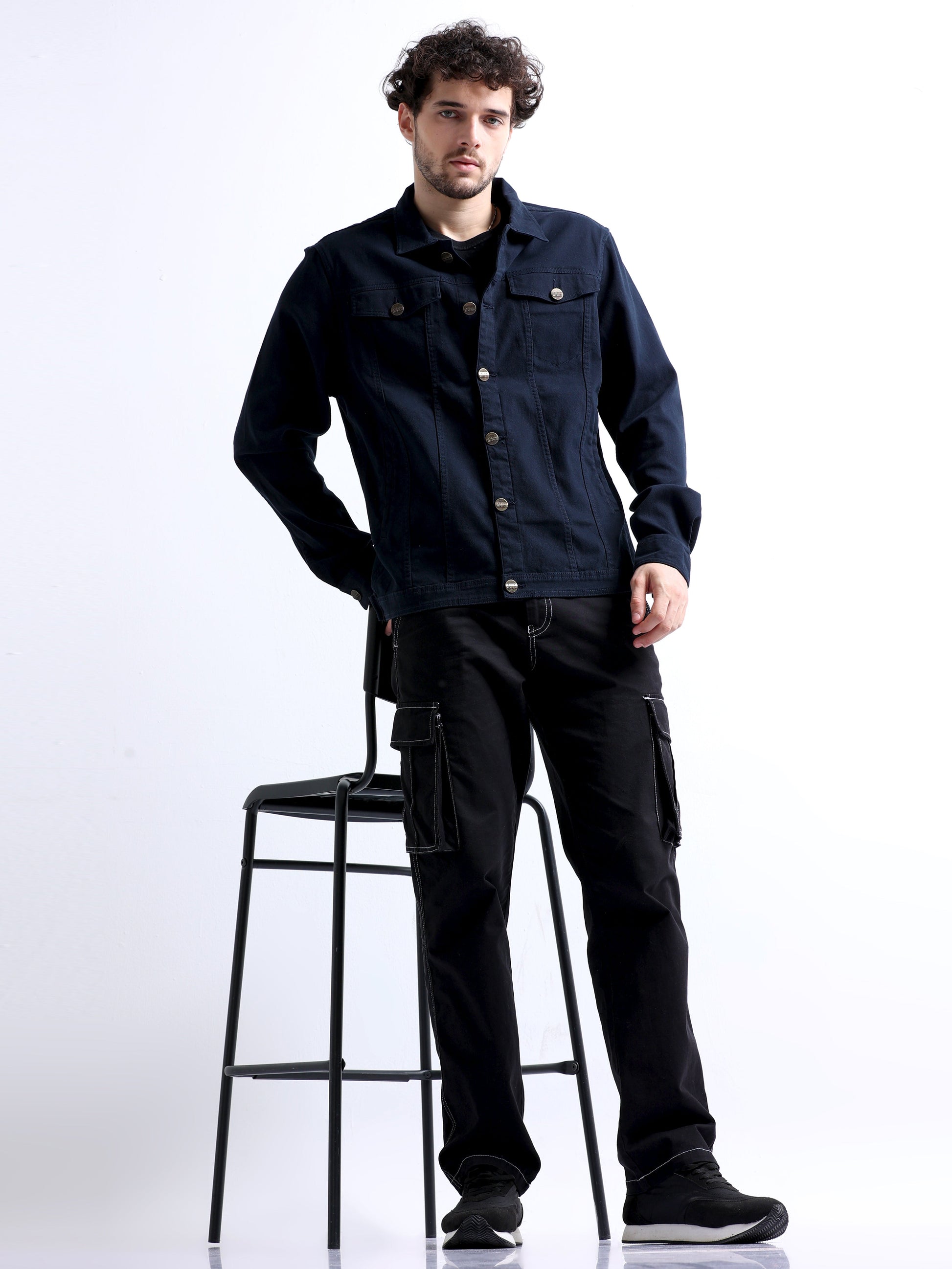 Navy Flannel Lined Tracker Twill Men's Jacket 