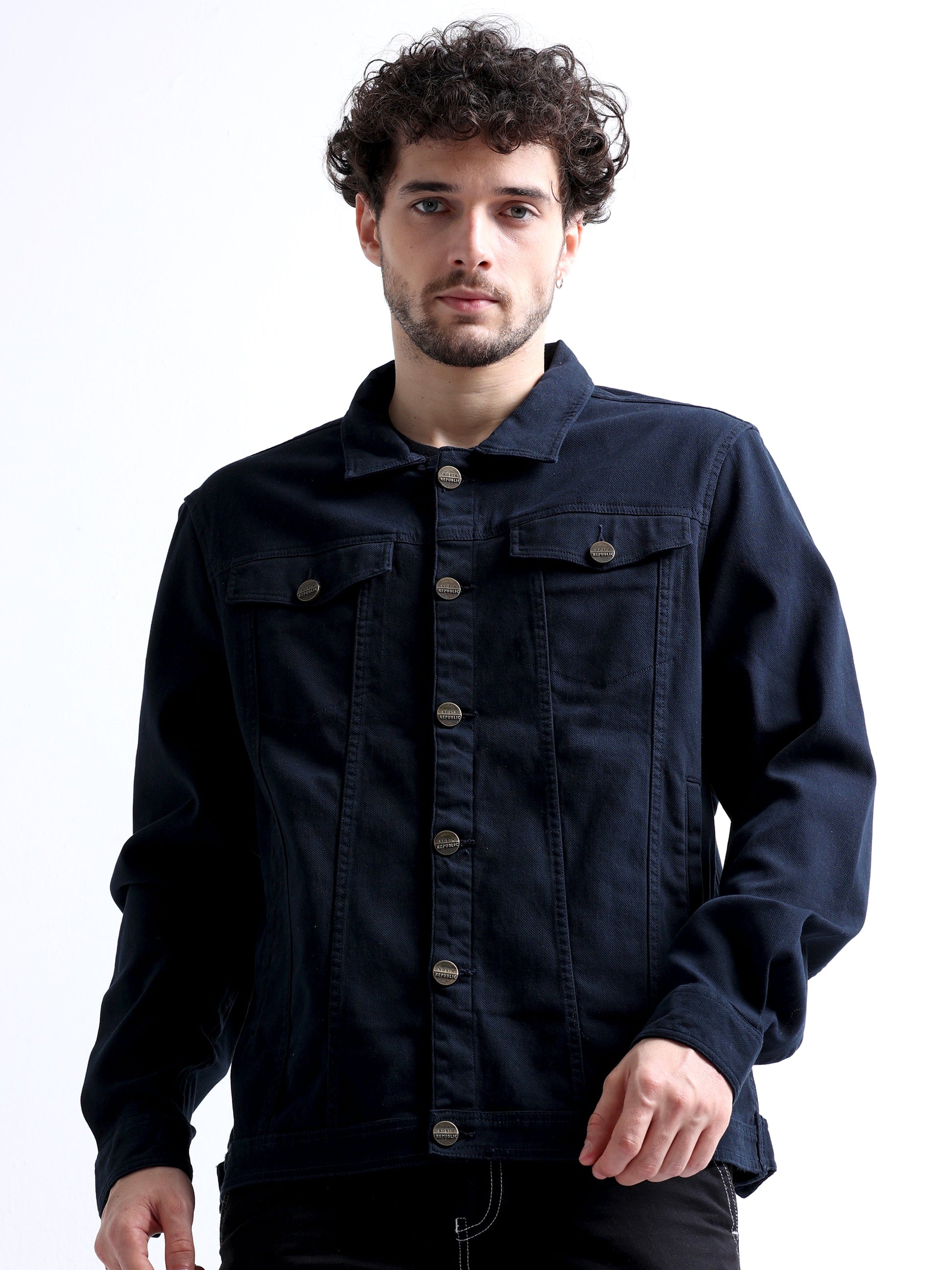 Navy Flannel Lined Tracker Twill Men's Jacket 