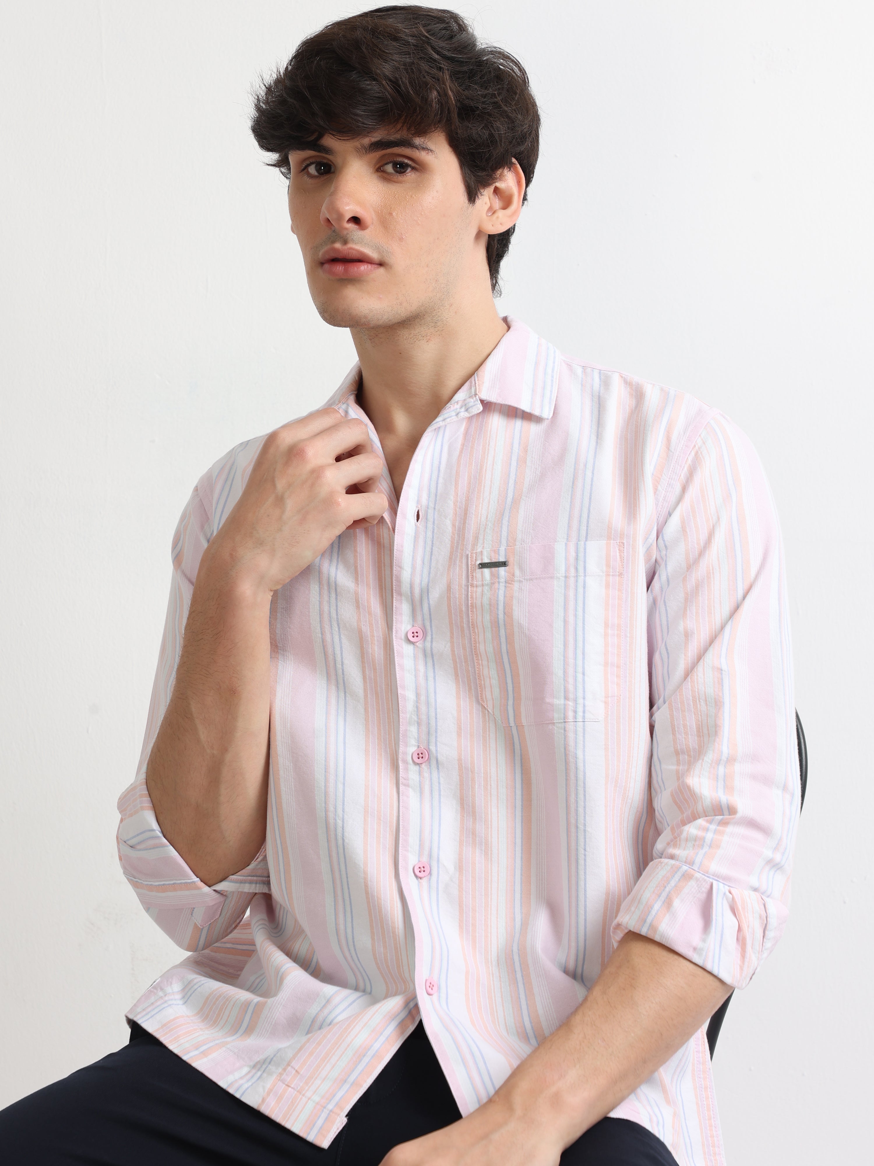 Pink pinstripe cheap shirt mens