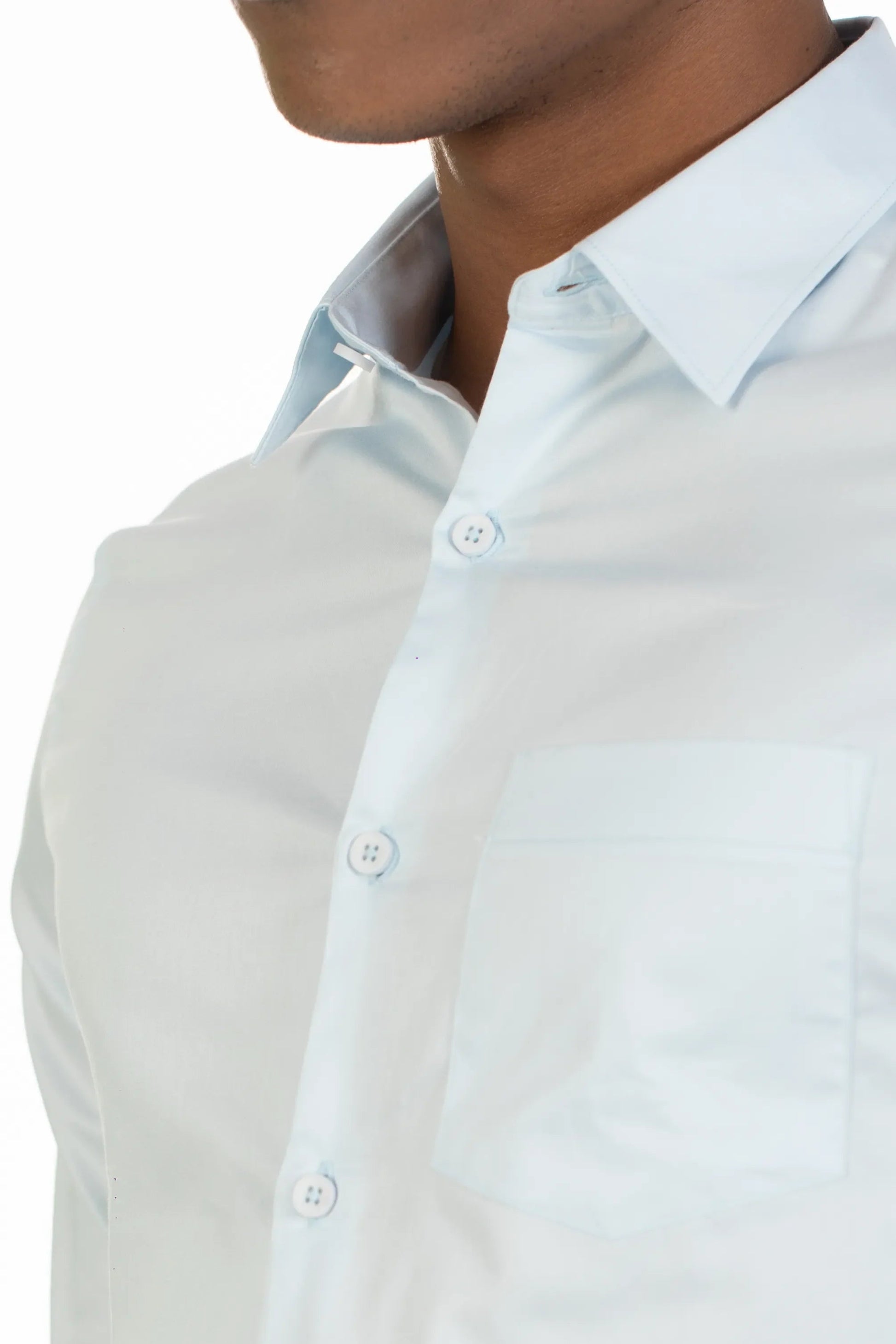 Light Grey Men's Premium Satin Stretch Plain Shirt