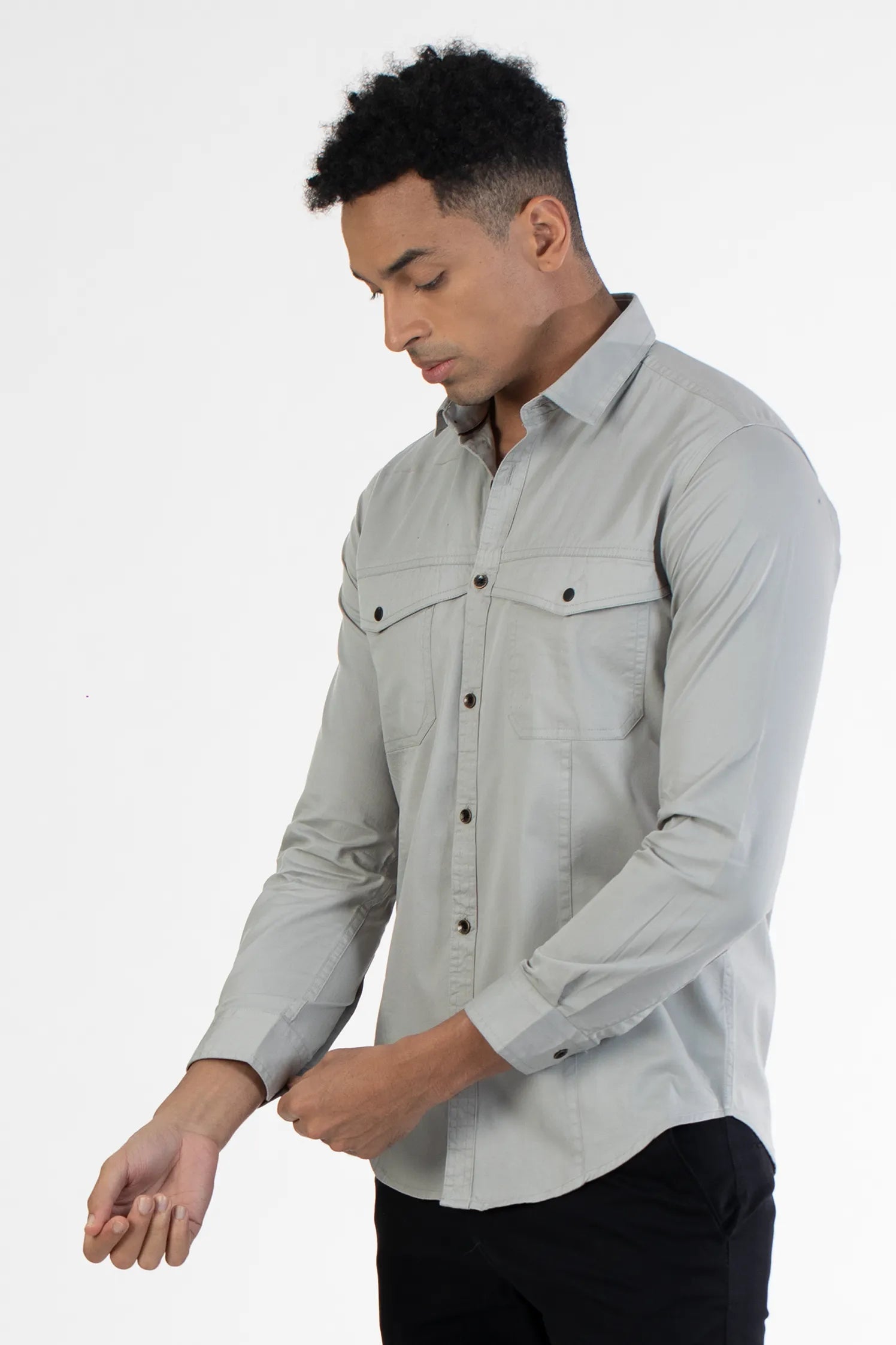 Buy Printed Back Double Pocket Twill Shirt Online.