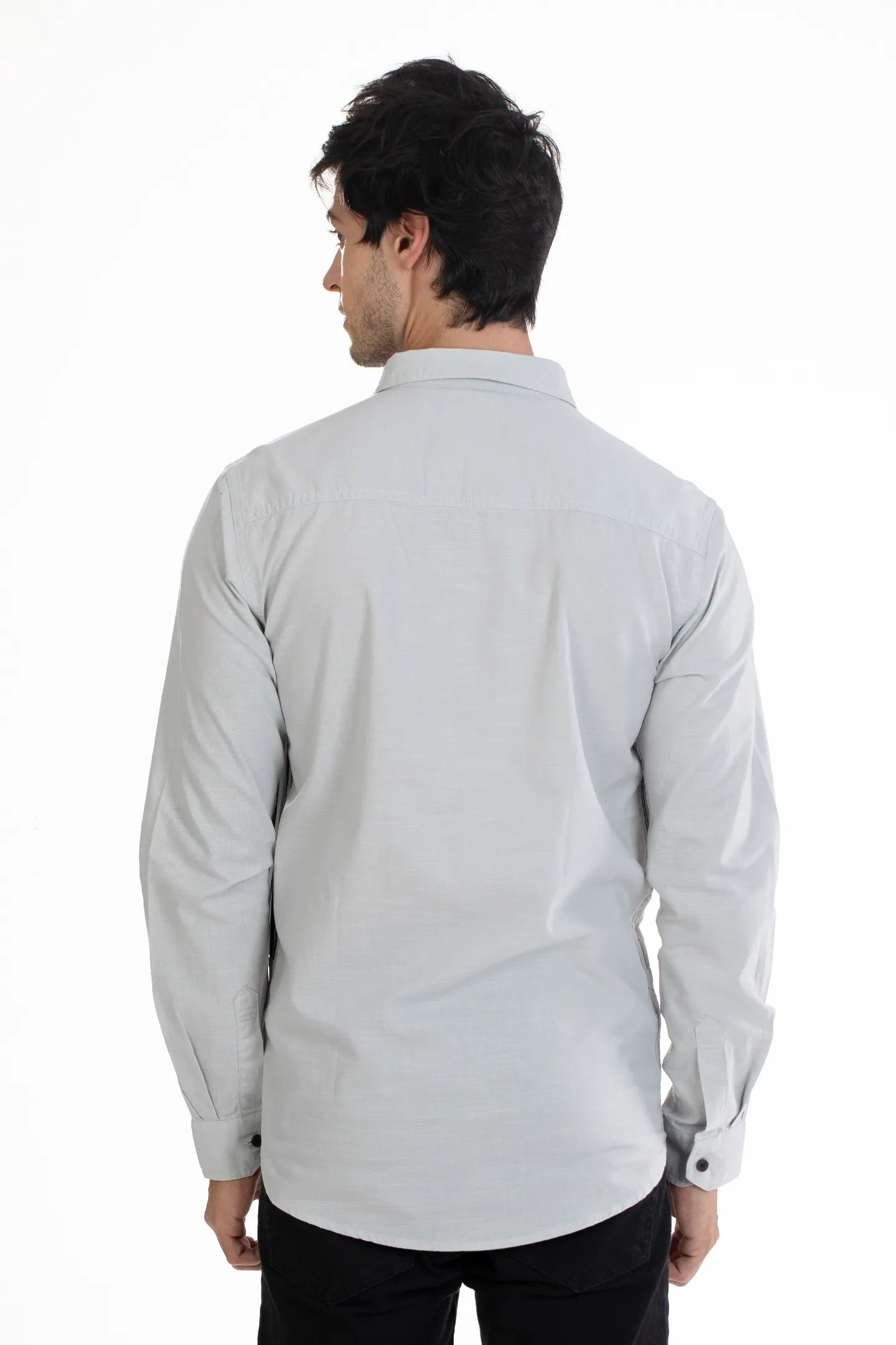 dark green zip-up printed line shirt
