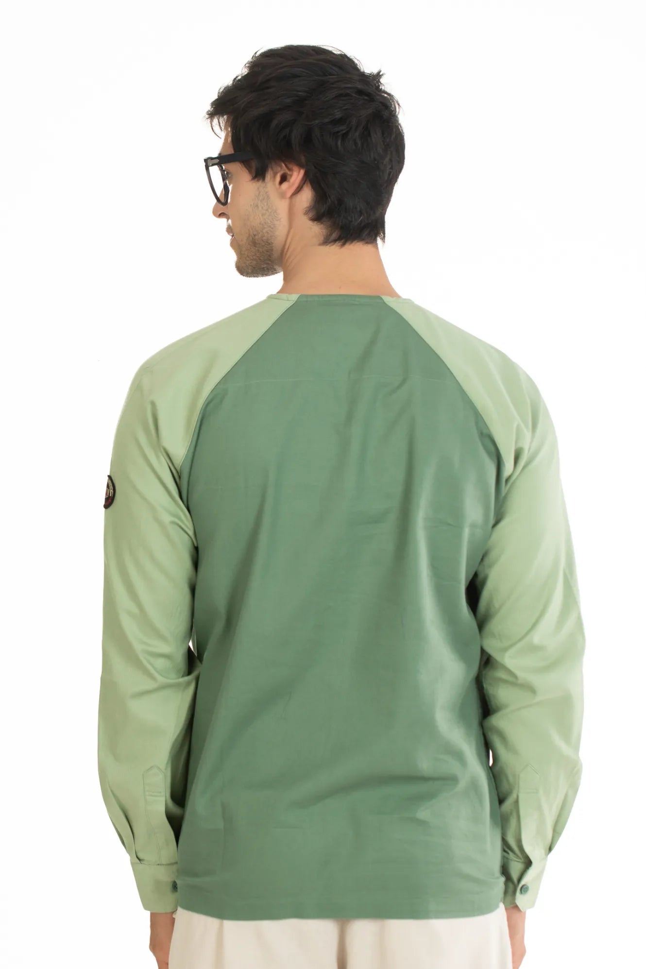 Green Men's Raglan Full Sleeve Shirt