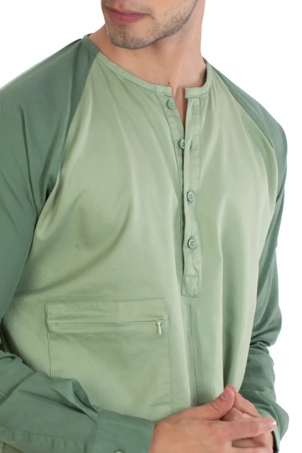 Light Green Men's Raglan Full Sleeve Shirt