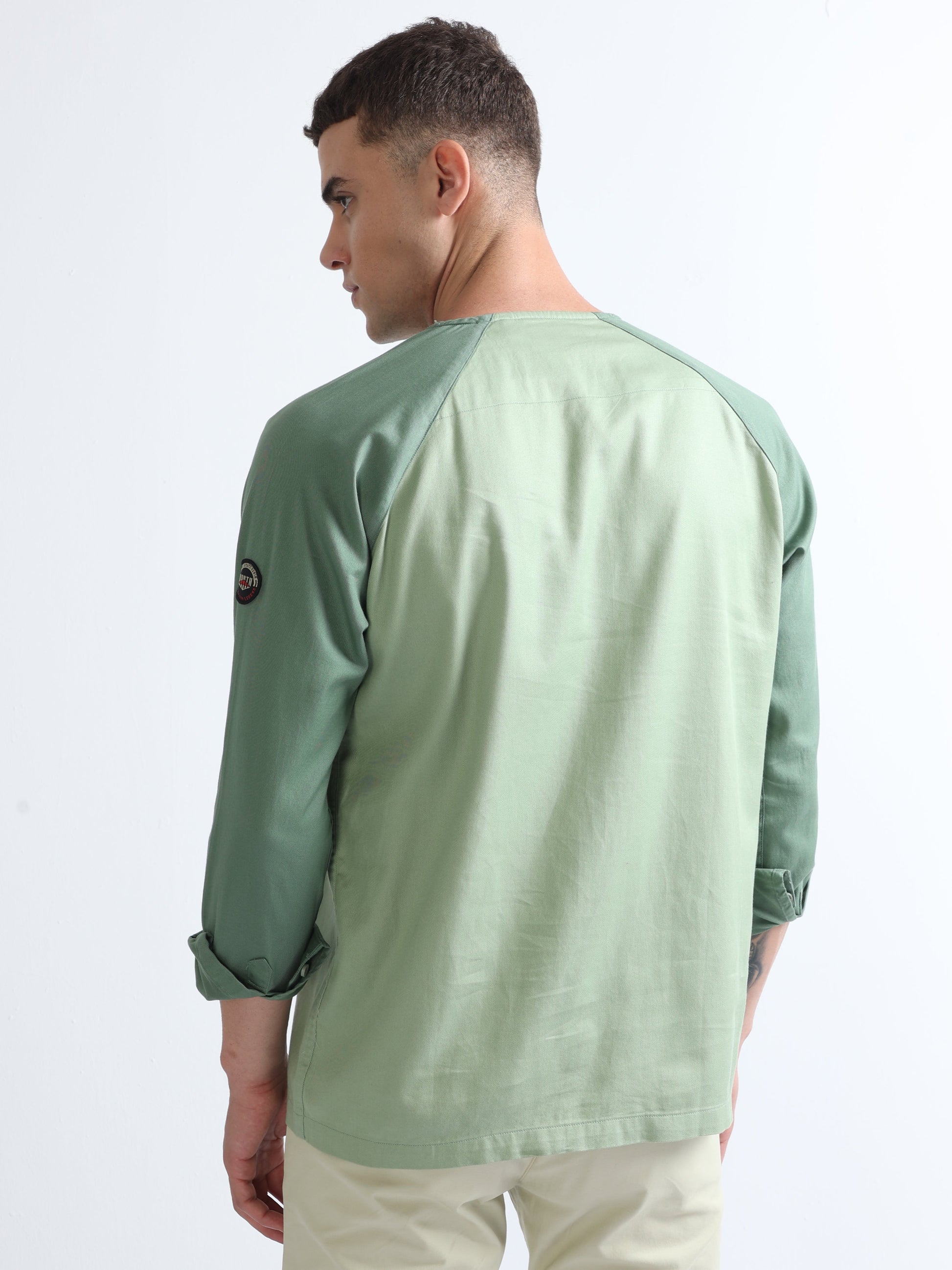 Buy Raglan Full Sleeves Panel Shirt Online.
