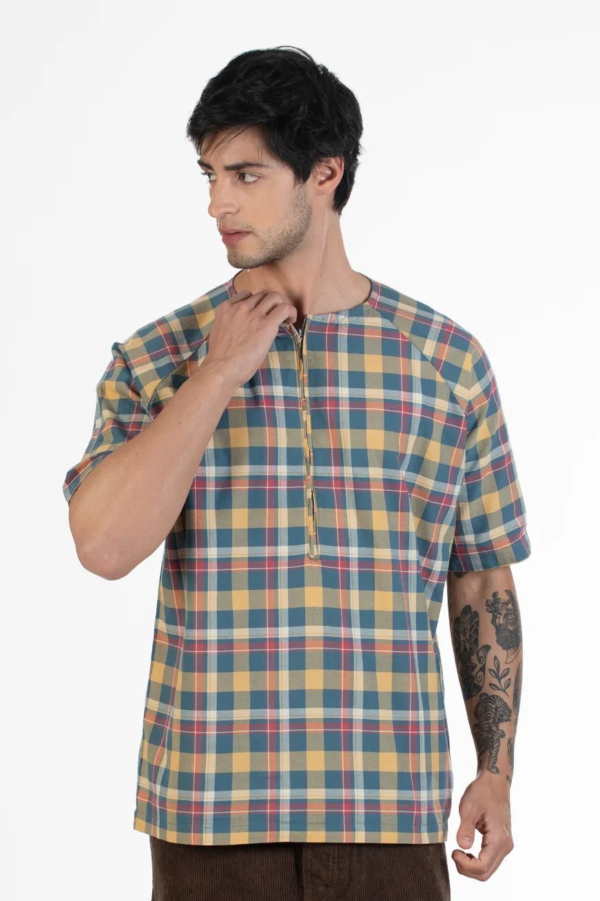 Buy Raglan Half Sleeve Checks Shirts Online.