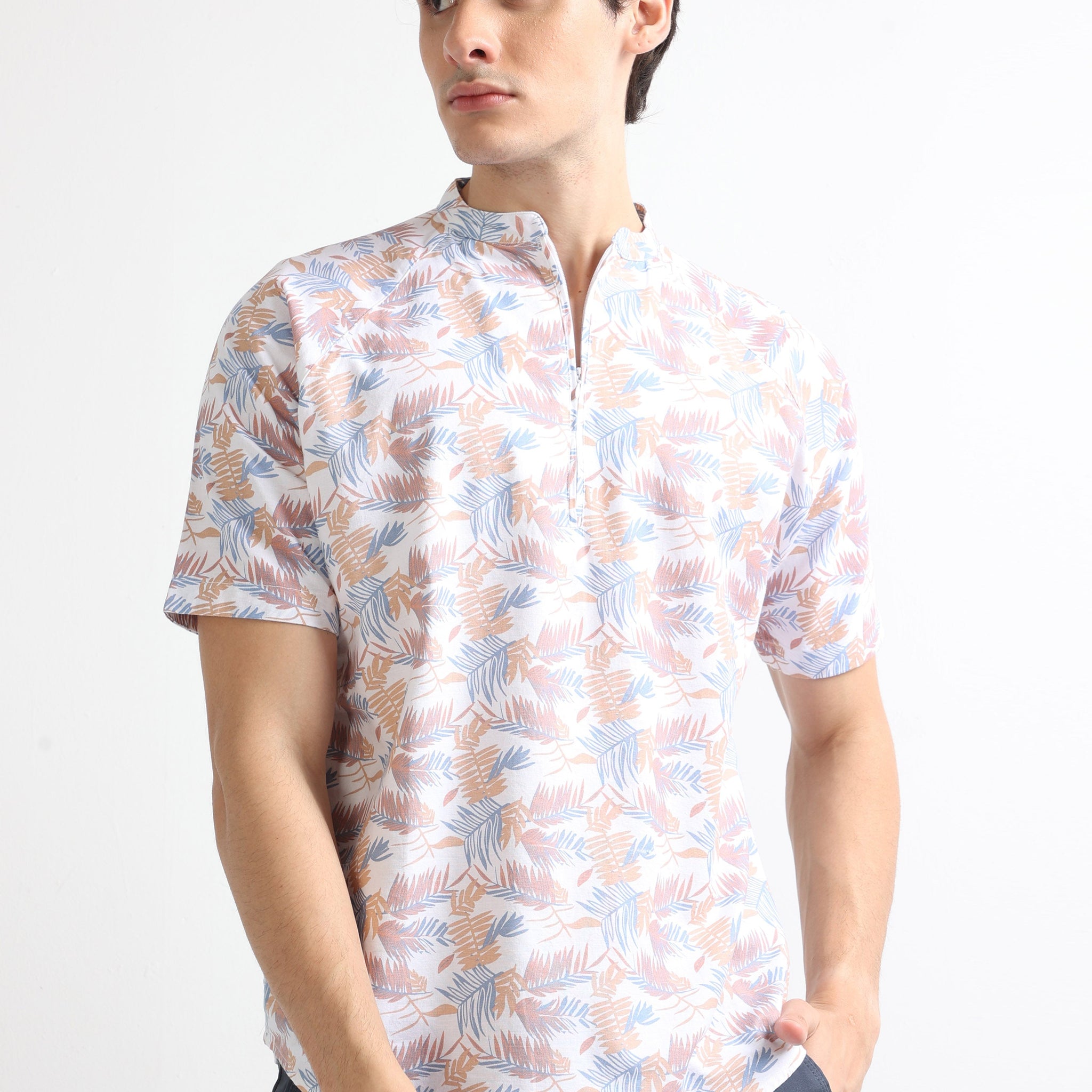 Buy Raglan Half Sleeve Floral Print Mens Shirt Online.