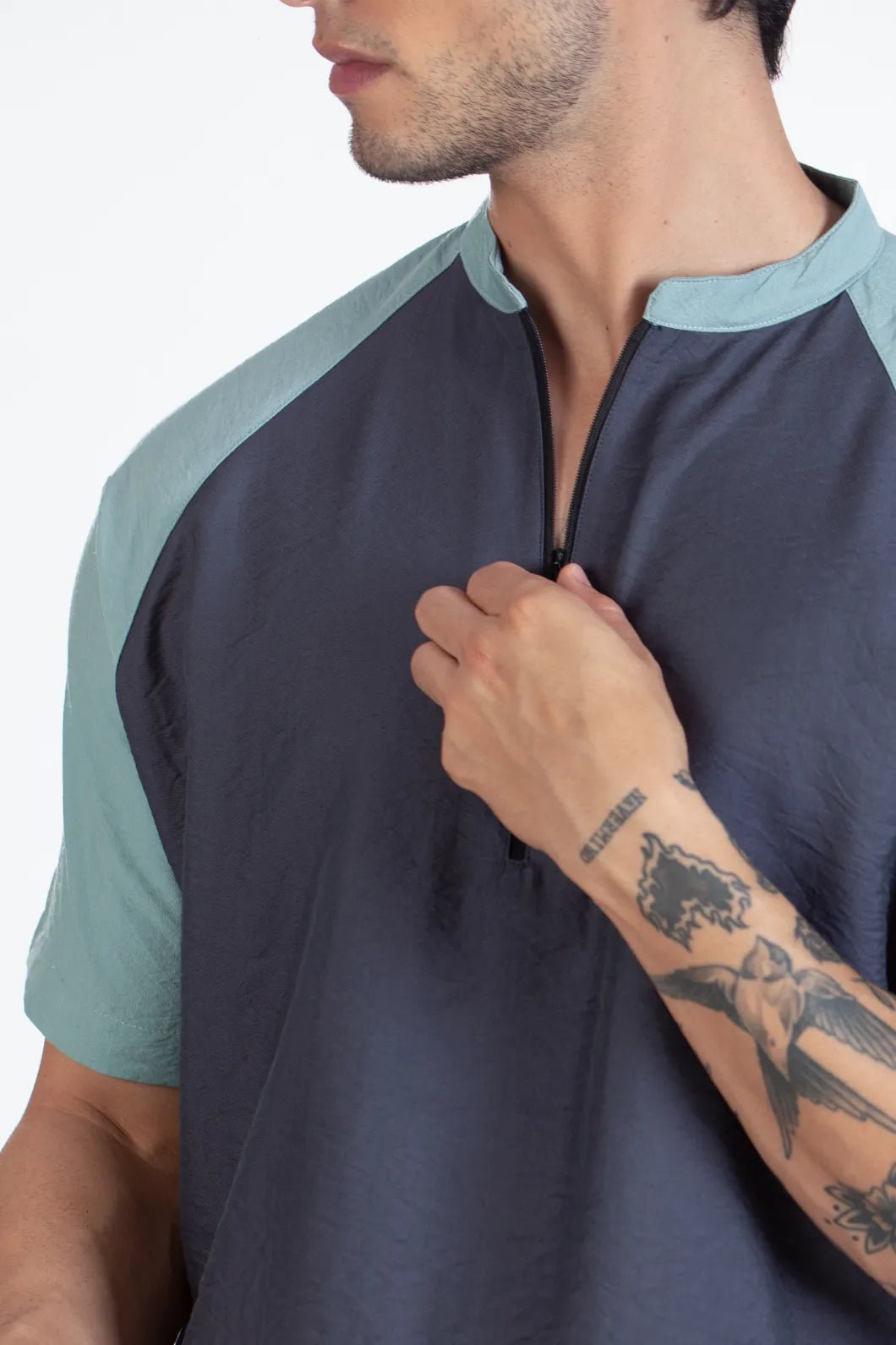 Buy Zipper Men's Raglan Half Sleeve Shirt-North Republic