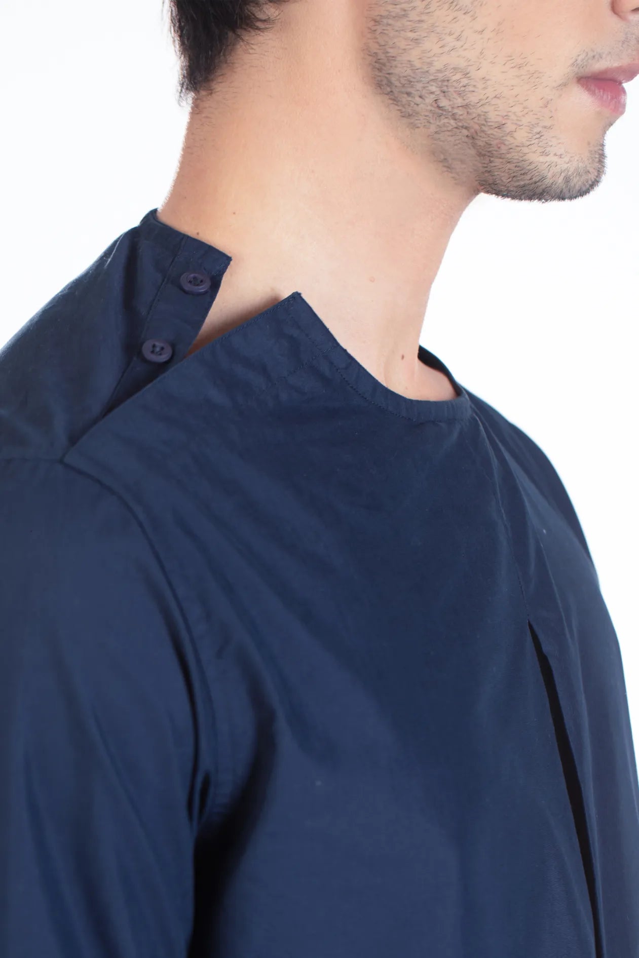 Buy Round Neck Buttoned Shoulder Shirt Online.