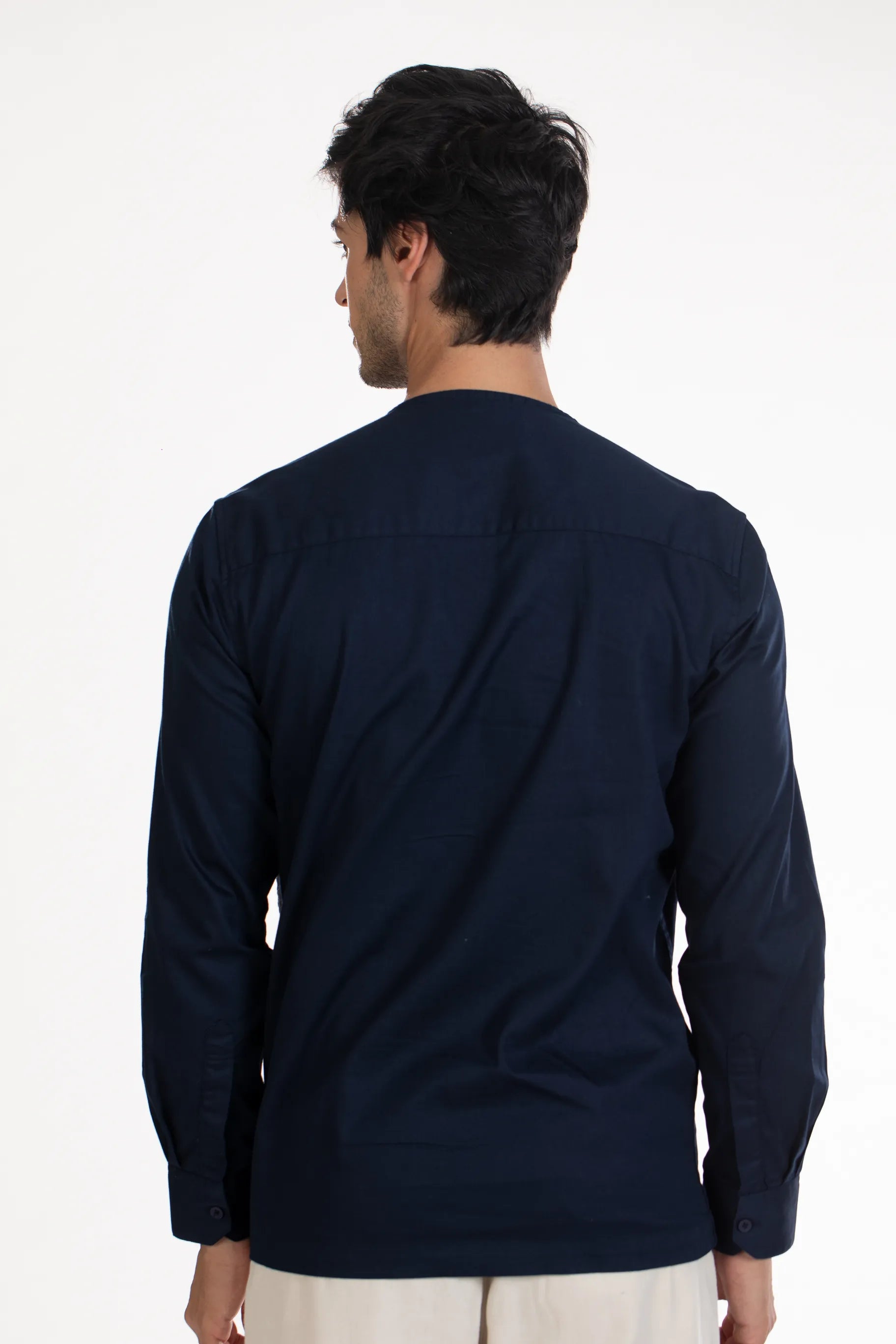 Buy Round Neck Contrast Pannel Shirt Online.