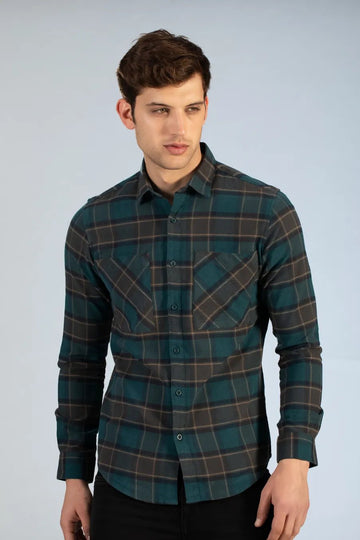 Buy Shadow Flannel Brushed Twill Shirt Online