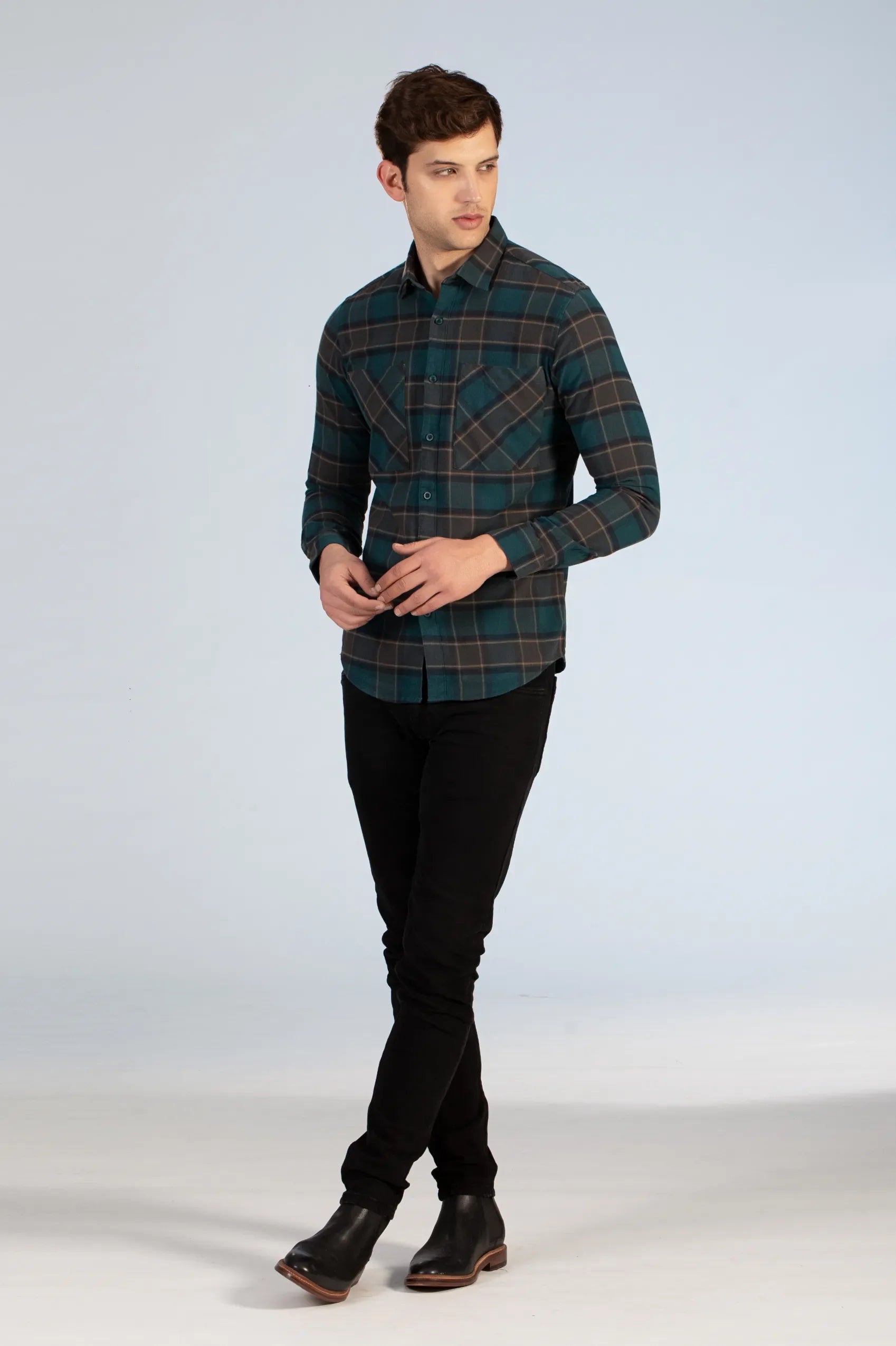 Buy Shadow Flannel Brushed Twill Shirt Online.