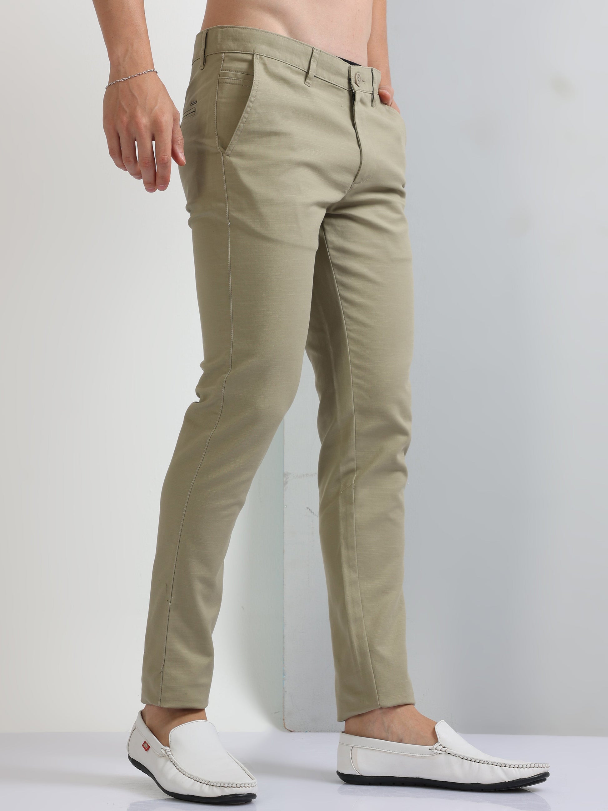 Men's Khaki Essential Cotton Trousers