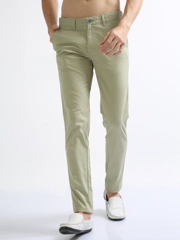 Pista Green Casual Elegant Cotton Men's Trousers