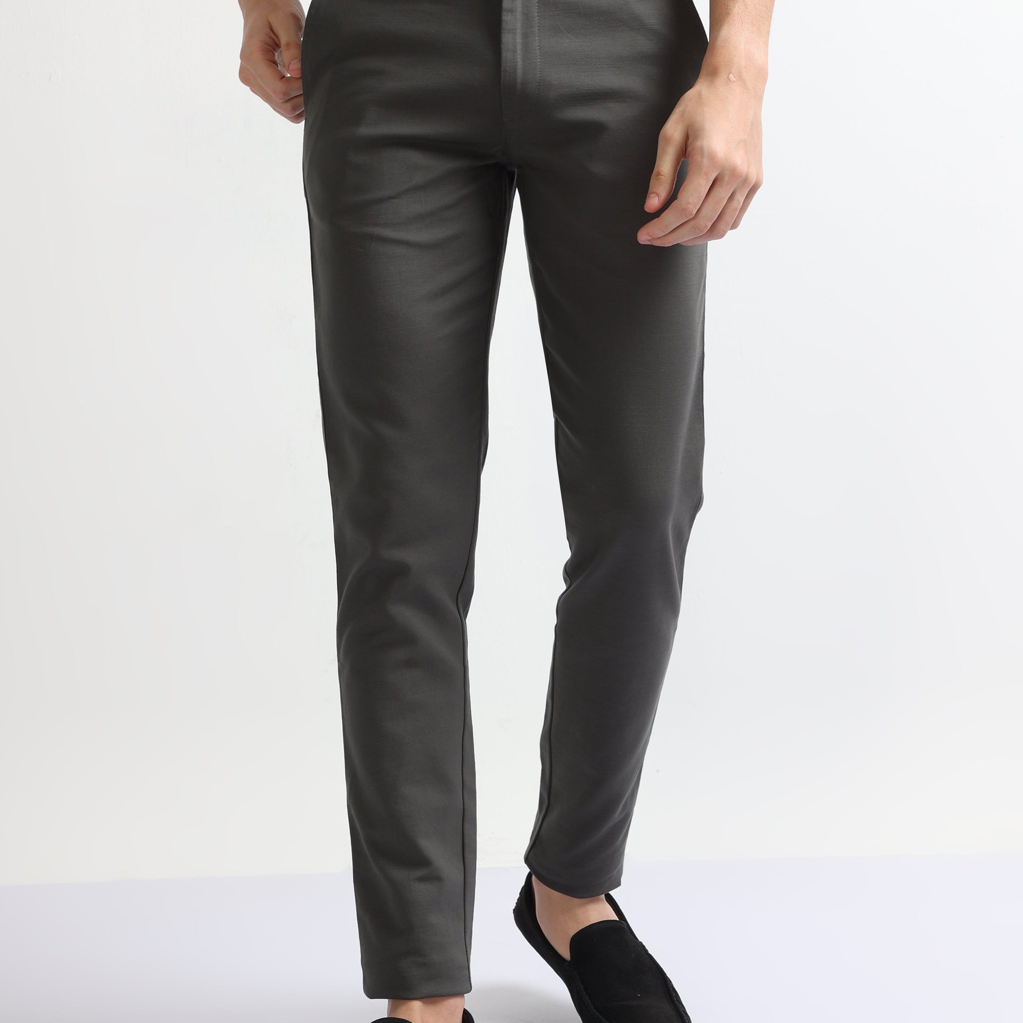 Men's Dark Grey Essential Cotton Trousers