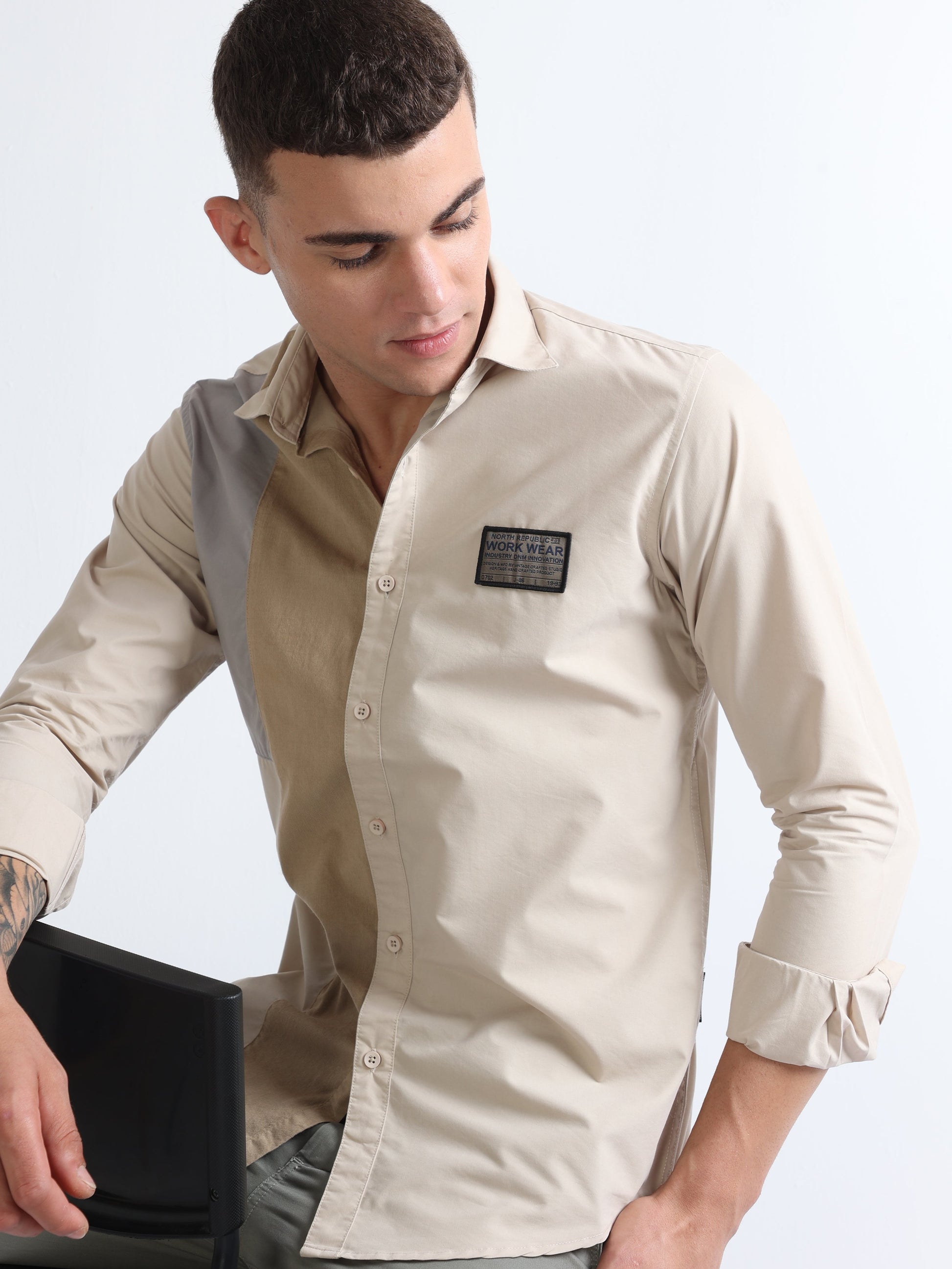 Buy Smart Casual Panel Shirt For Work Wear Online